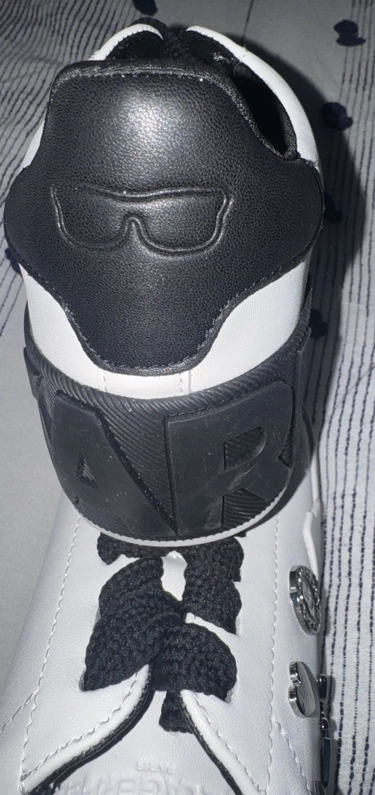 New Karl Lagerfeld Women White/Black Paris Maddish Logo Sneakers,Sz. 7; 8.5 M
