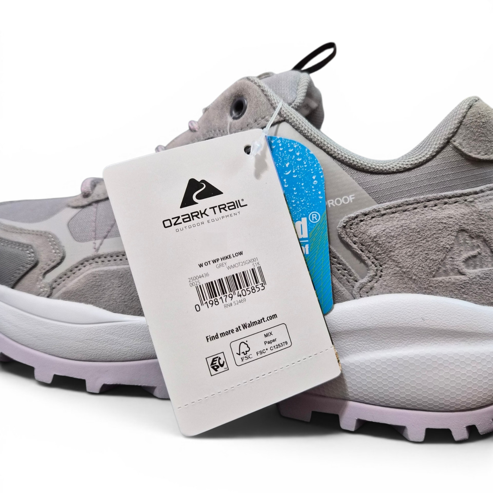 Ozark Trail Women’s Leather Waterproof Hiking Shoes Size 6.5, 9 Sneakers Gray