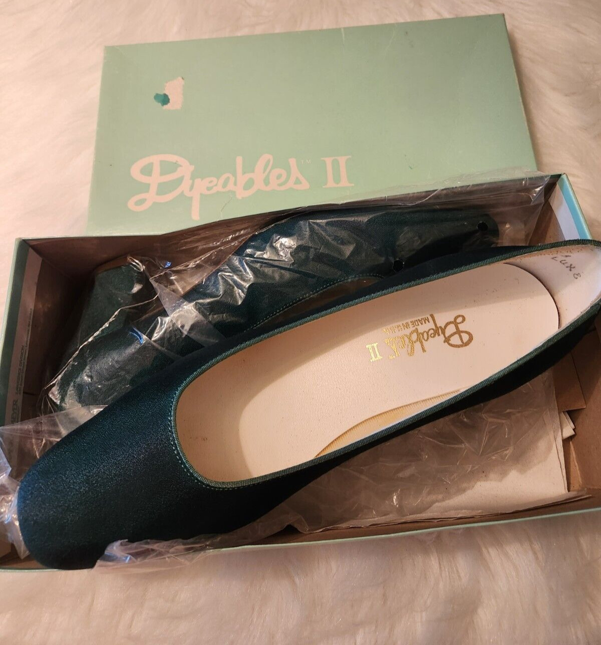 Vintage Heels Shoes Dyeables II 80s Luxe 10B Green GG