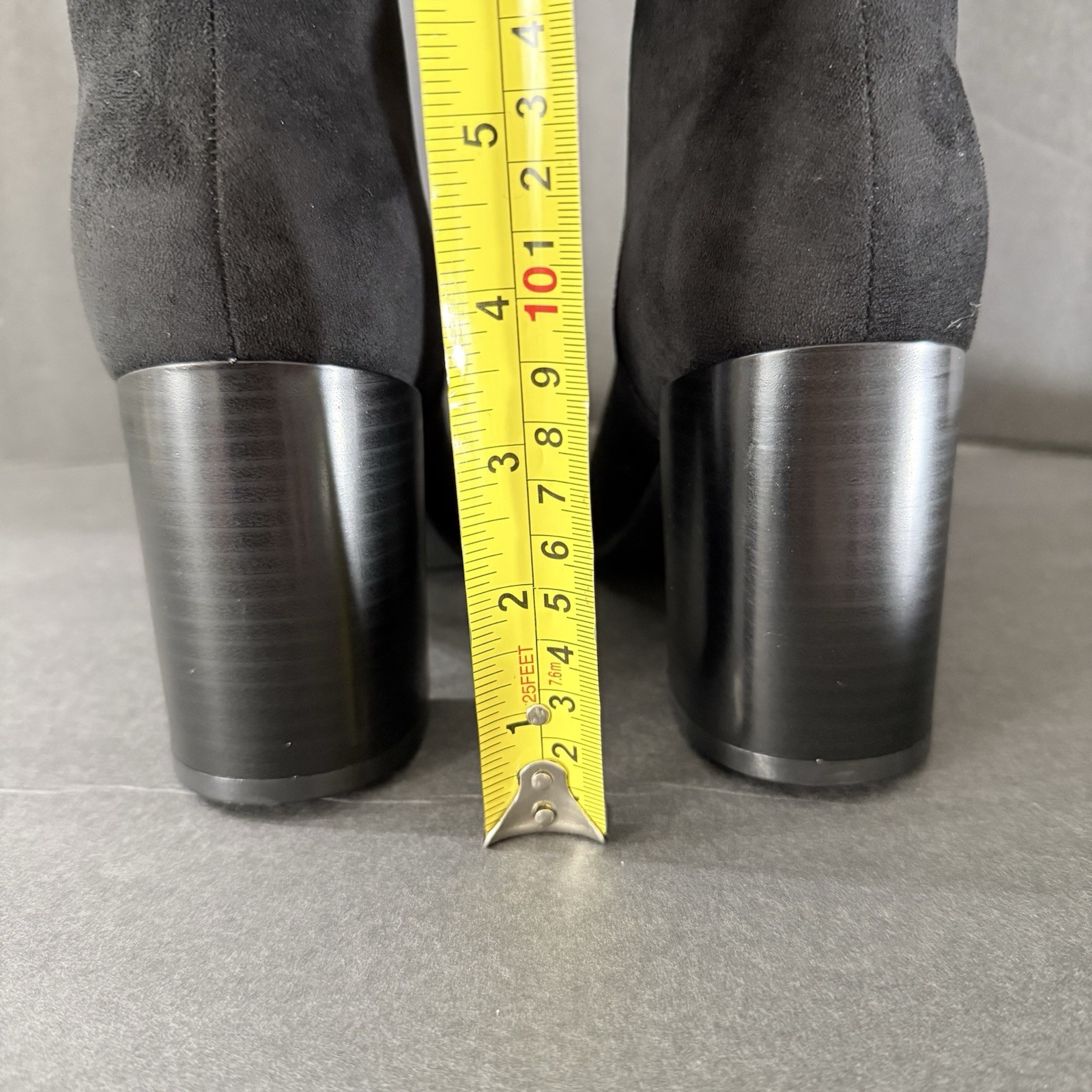 Black Suede High Heel Knee High black boots Winter fall block heel casual party
