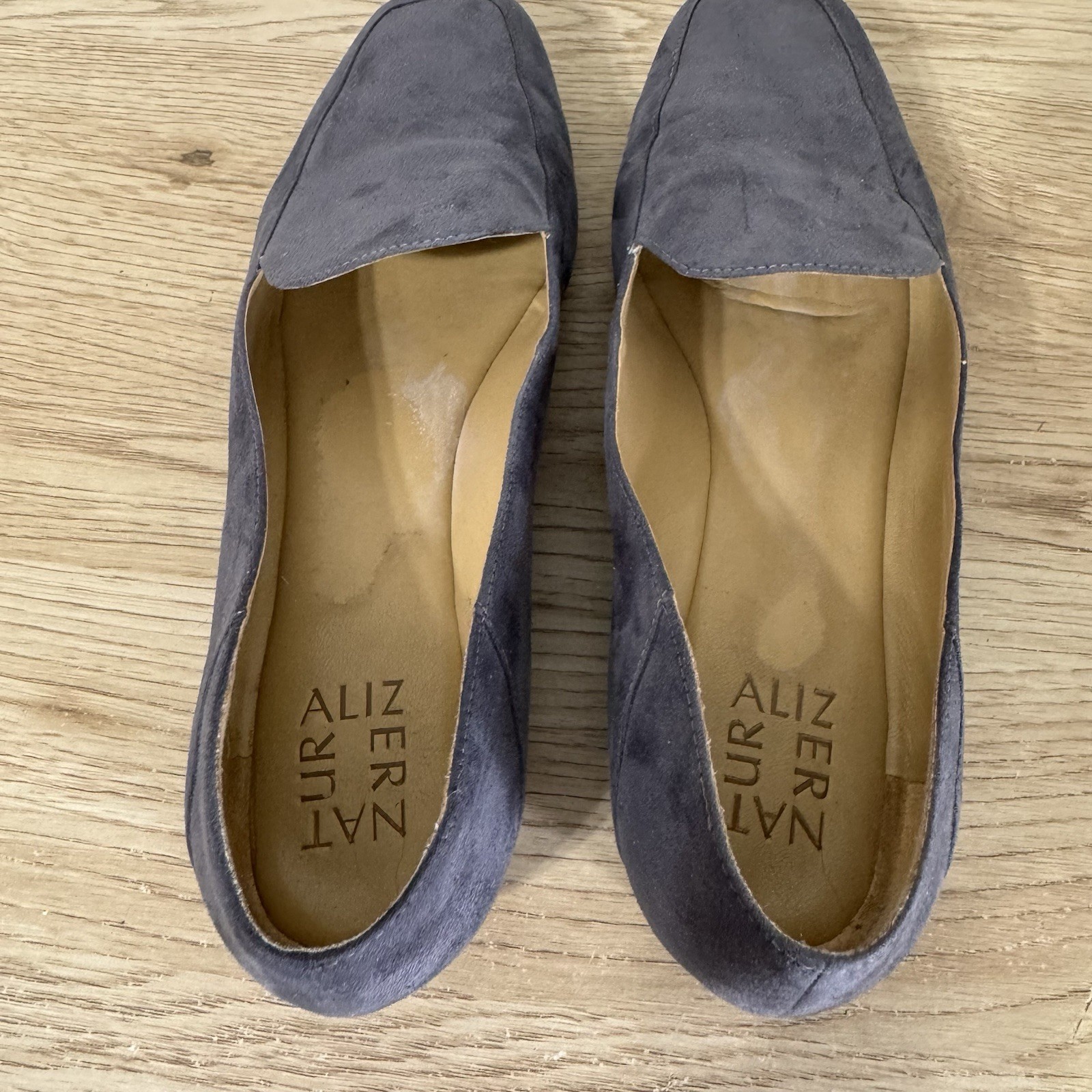 Naturalizer Blue Kate Fabric Suede Look Loafers Womens Size 10 M Slip On Comfy