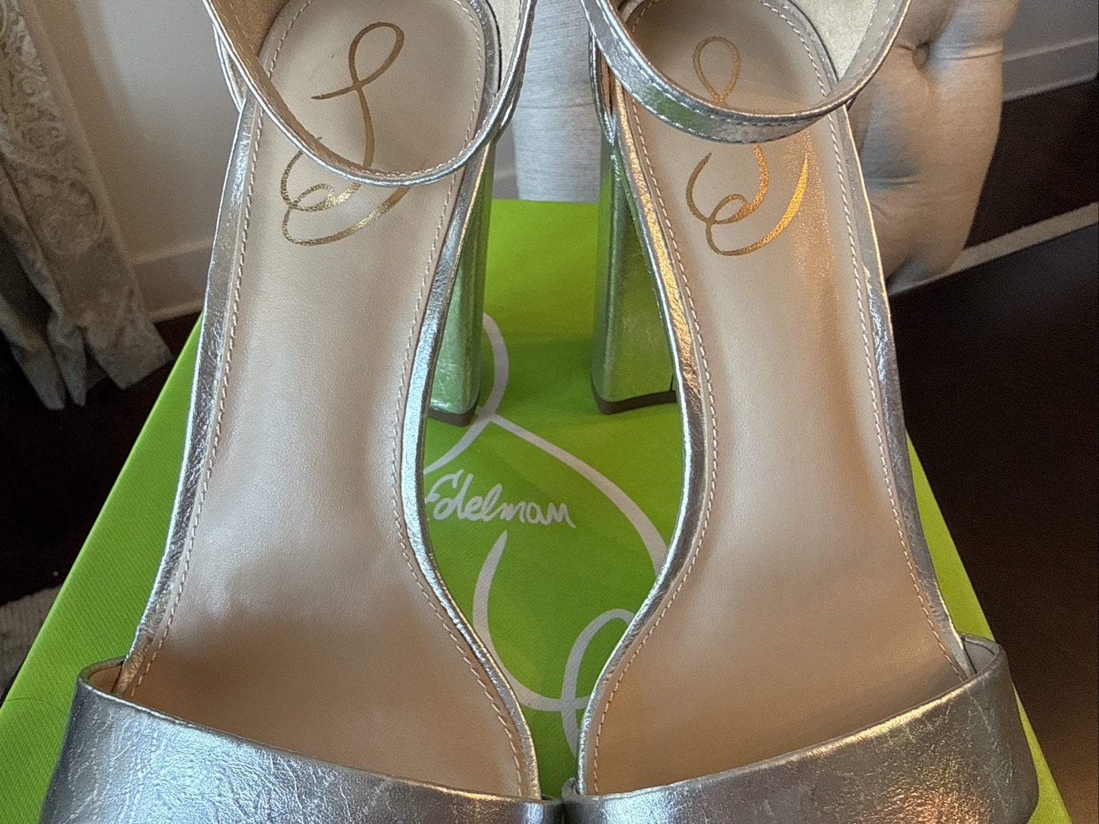 Women’s Size 8.5 Sam Edelman Yaro Silver Heels