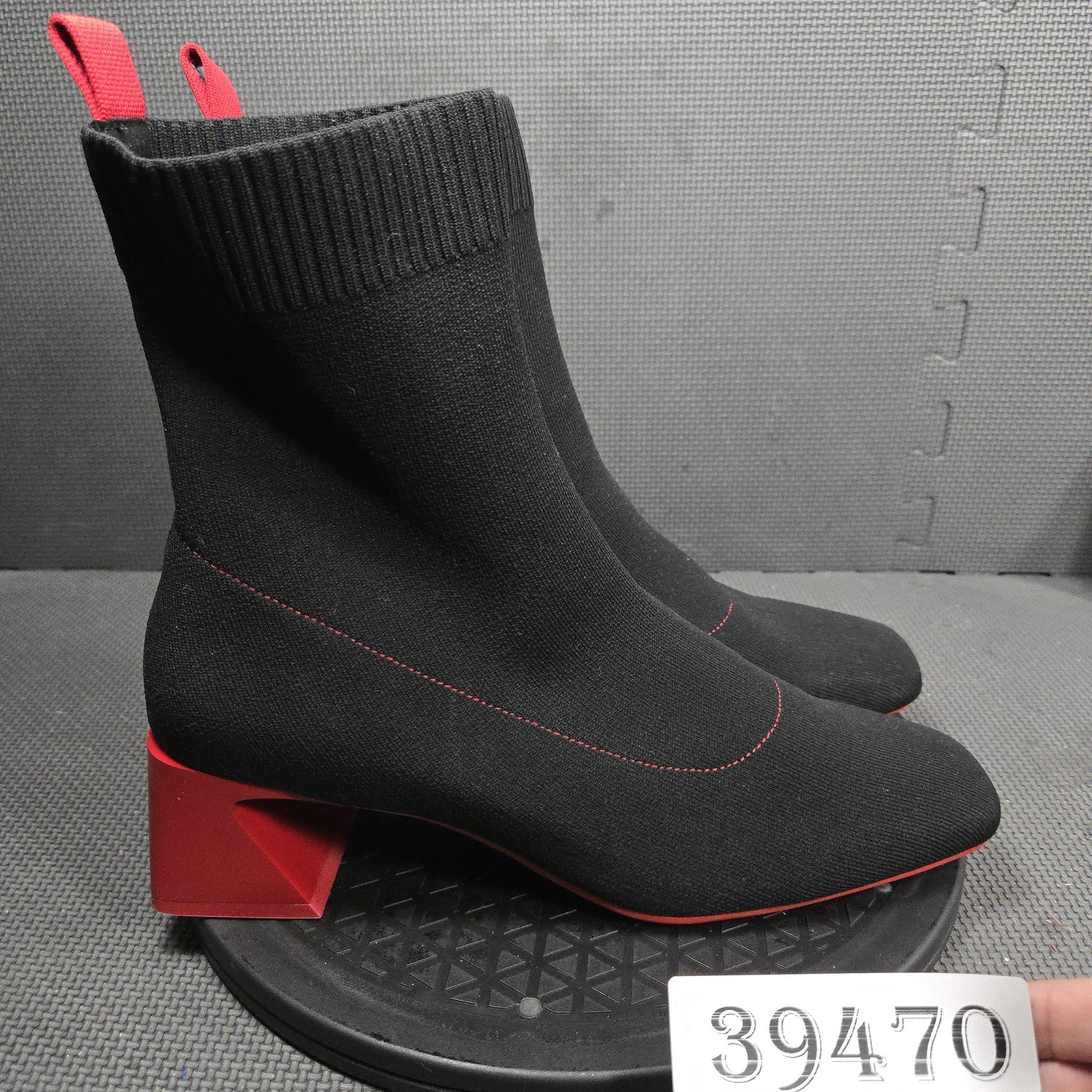 VIVAIA Boots Womens Size 11.5 Black Knit Sock Ankle Square Toe Booties