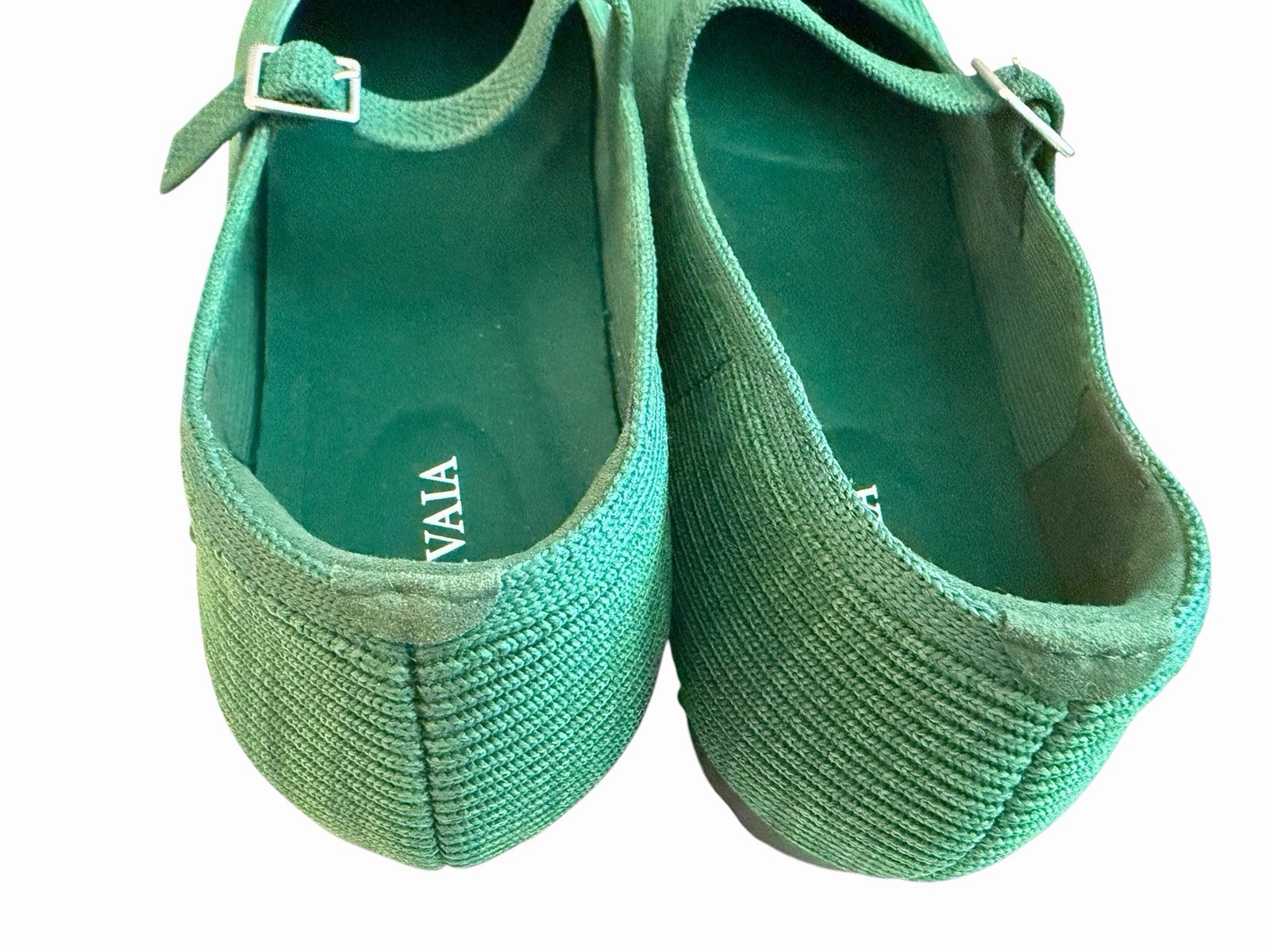 Vivaia Green Square Toe Margot Mary Jane Flat Shoes Sz EU 41 W US 9.5/10