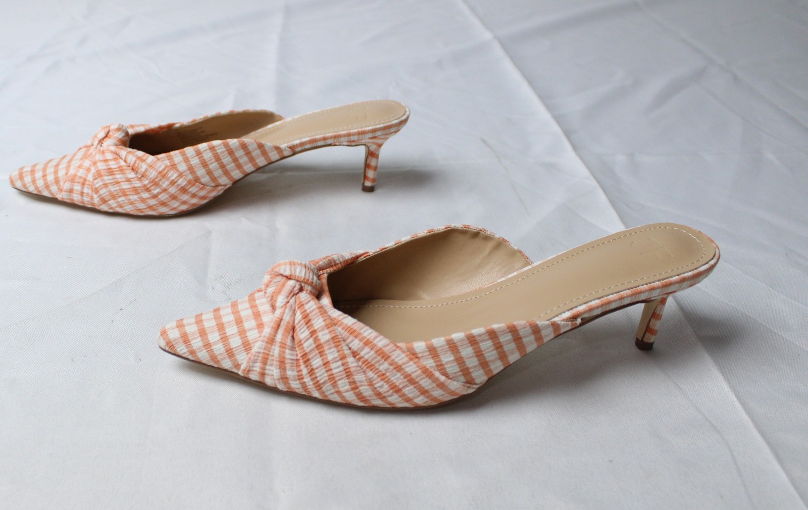 Just Fab Women’s Freya Heeled Mule Pumps AC2 Peach Bud Size US:10 EU:41 UK:8