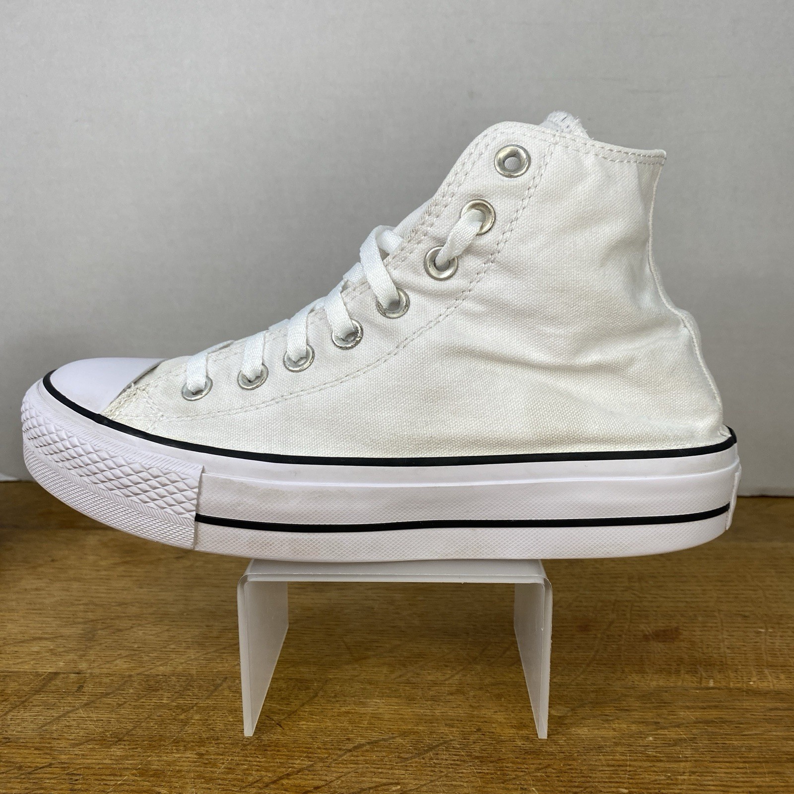 Converse Chuck Taylor All Star Lift Hi Platform White Canvas Shoe 560846C Sz 7/9