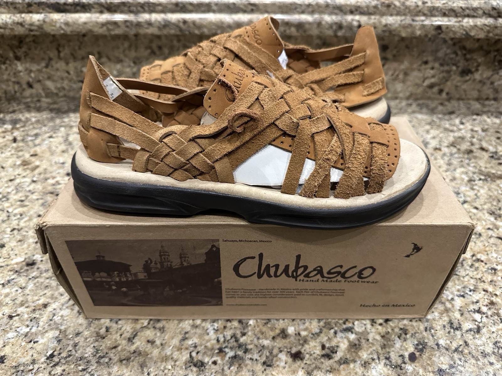 CHUBASCO Mexico Brown Sandals Shoes Woven Mens 8 Womens 10 NEW