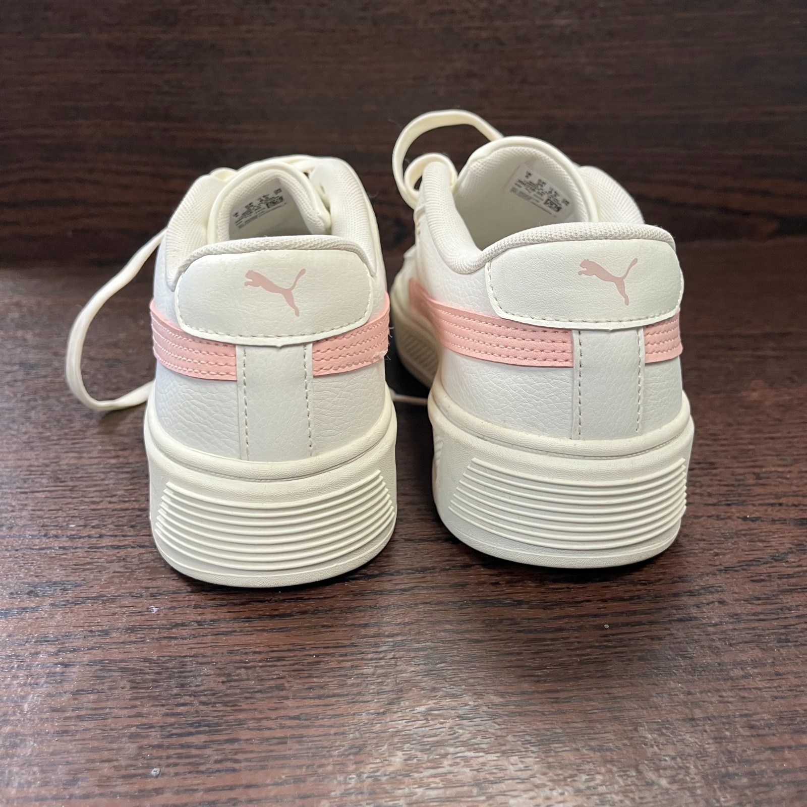 Puma Women Smash 3.0 L Platform Sneakers Size 8.5 White Pink 390758-05 Lifestyle