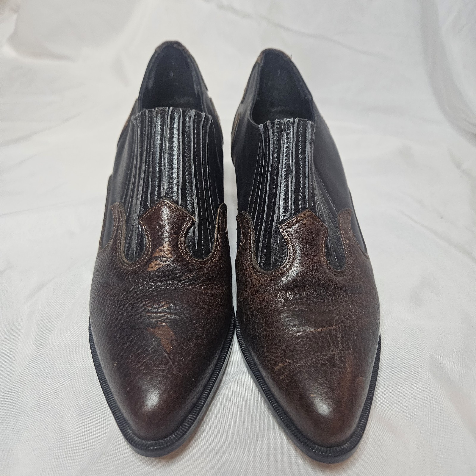 Dingo Bootie Womens 7 Black Leather Cowboy Western Shootie 90s Y2K Shoe