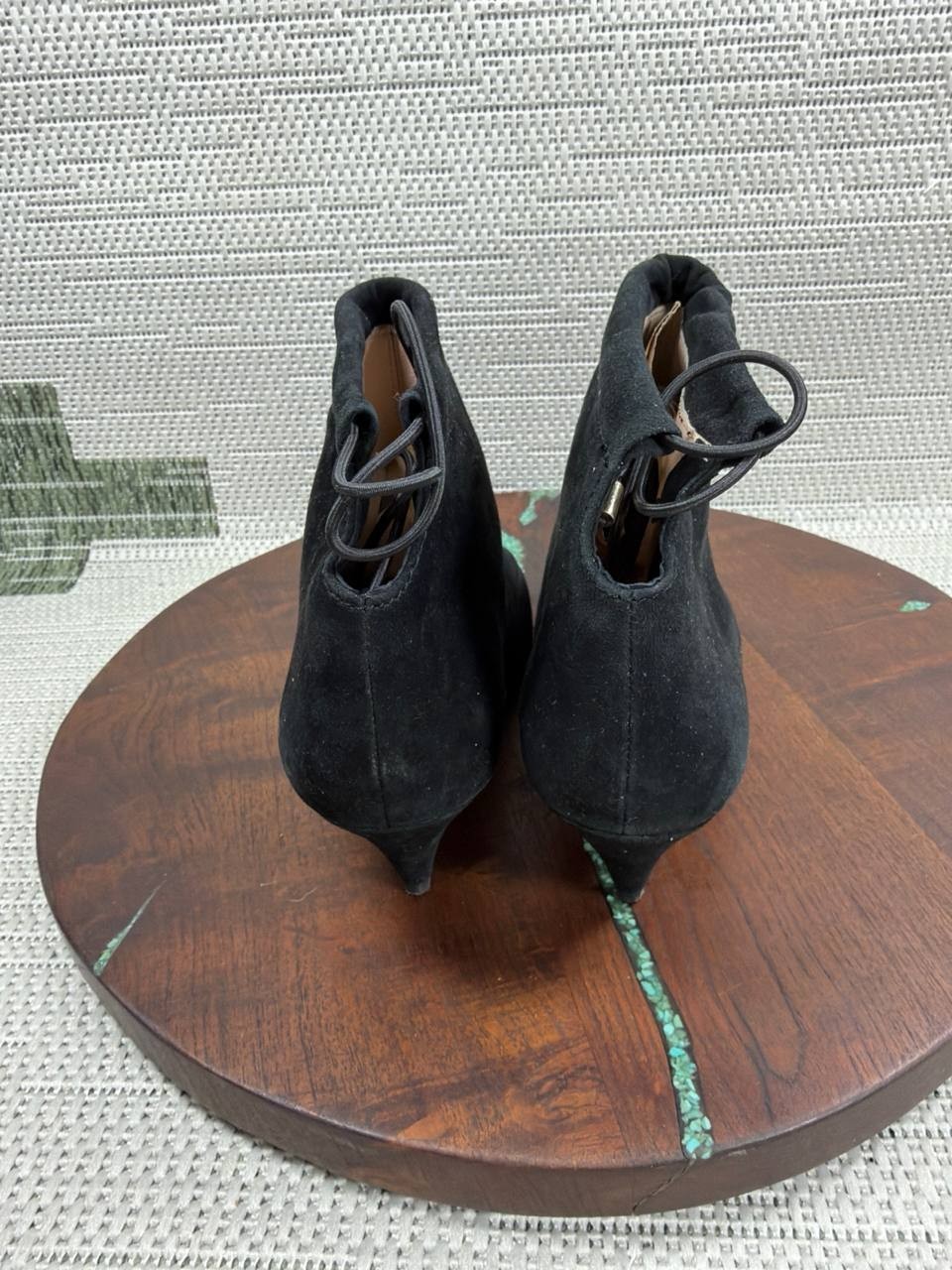 Kate Spade Boots Womens Size 7 M Sophie Black Suede Ankle Pointed Toe Bootie