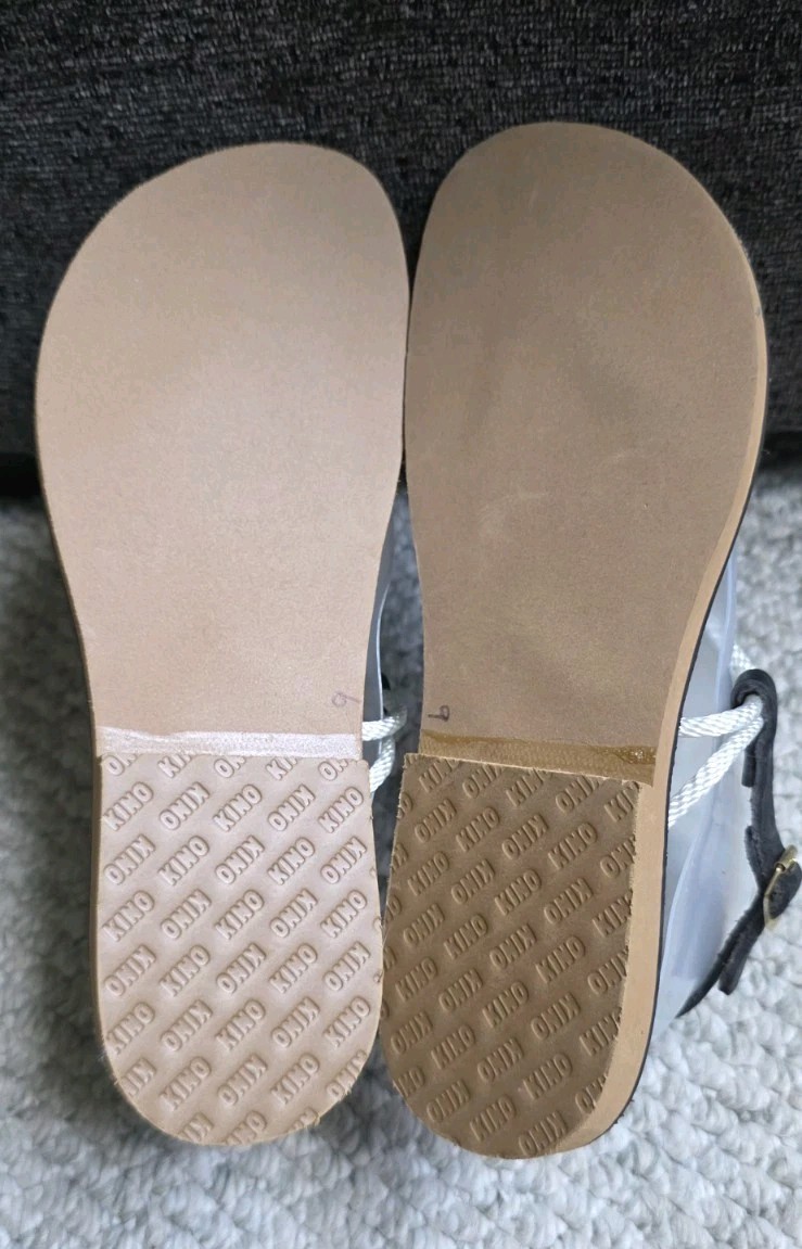 KINO Key West Cordones Black Leather T Strap Thong Handmade Sandals Women’s 9