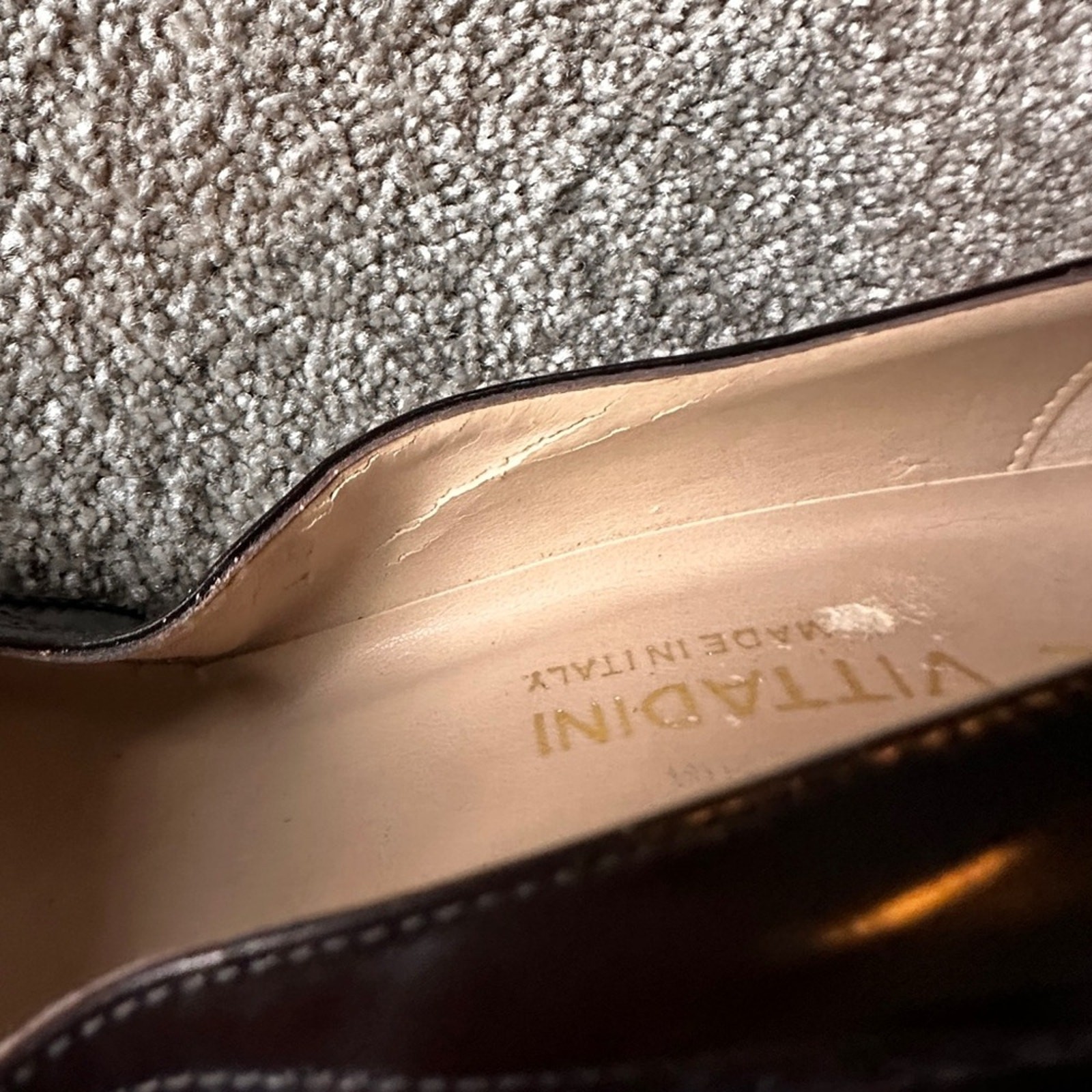 Never Worn Adrienne Vittadini WingTip Patent Leather Brown Block Heels, 8
