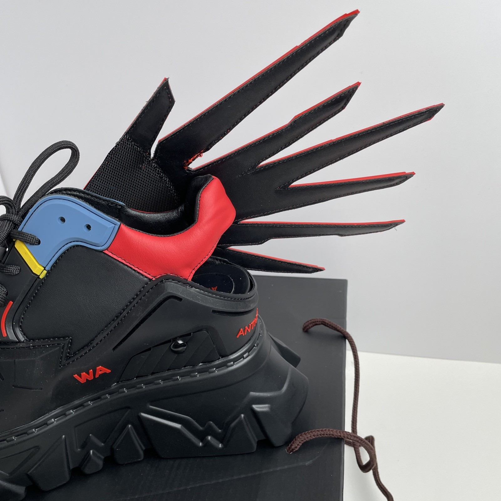 Anthony Wang Gooseberry 01 Gundam Wing Black Platform Wedge Sneakers US W 10