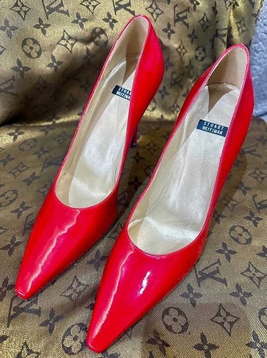 Women Stuart Weitzman Heels Red Patent 39.5