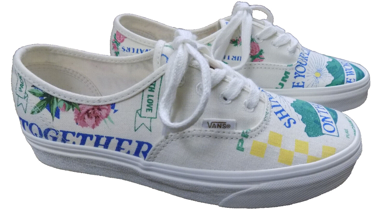 VANS Circle Vee Eco Theory Eco Positivity Shine Your Light 7.5 Sneakers Hemp New