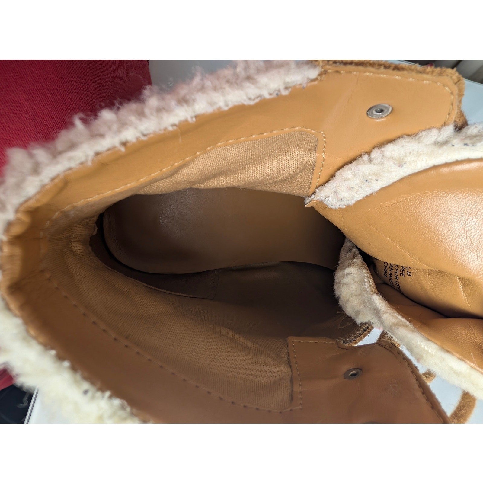 Marc Fisher Women’s Leather Brown Suede Boots Faux Fur Winter Fall Size 9.5