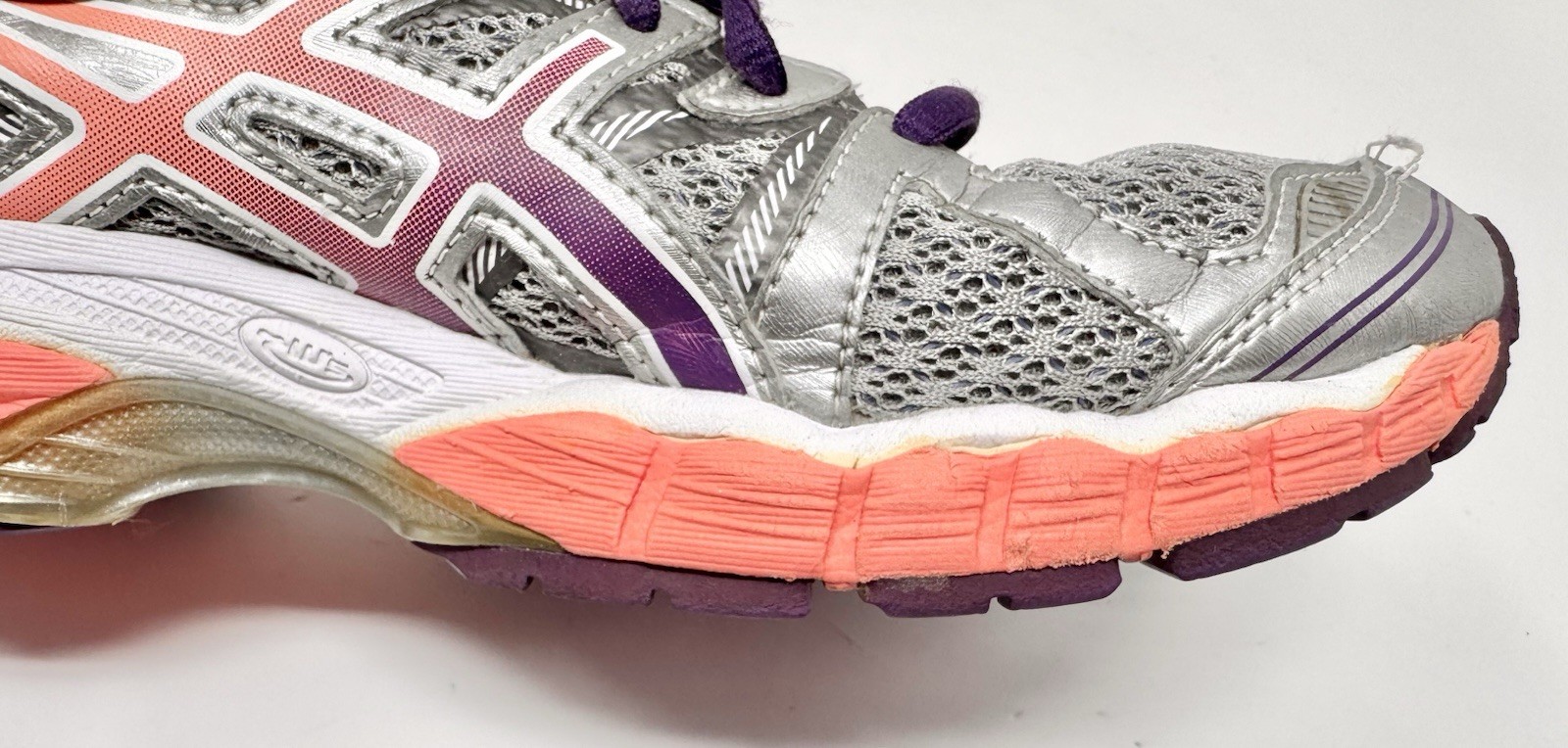 Women’s Vintage Asics Gel-Evate 2 Silver Orange Purple Running Shoes TA47N sz 8