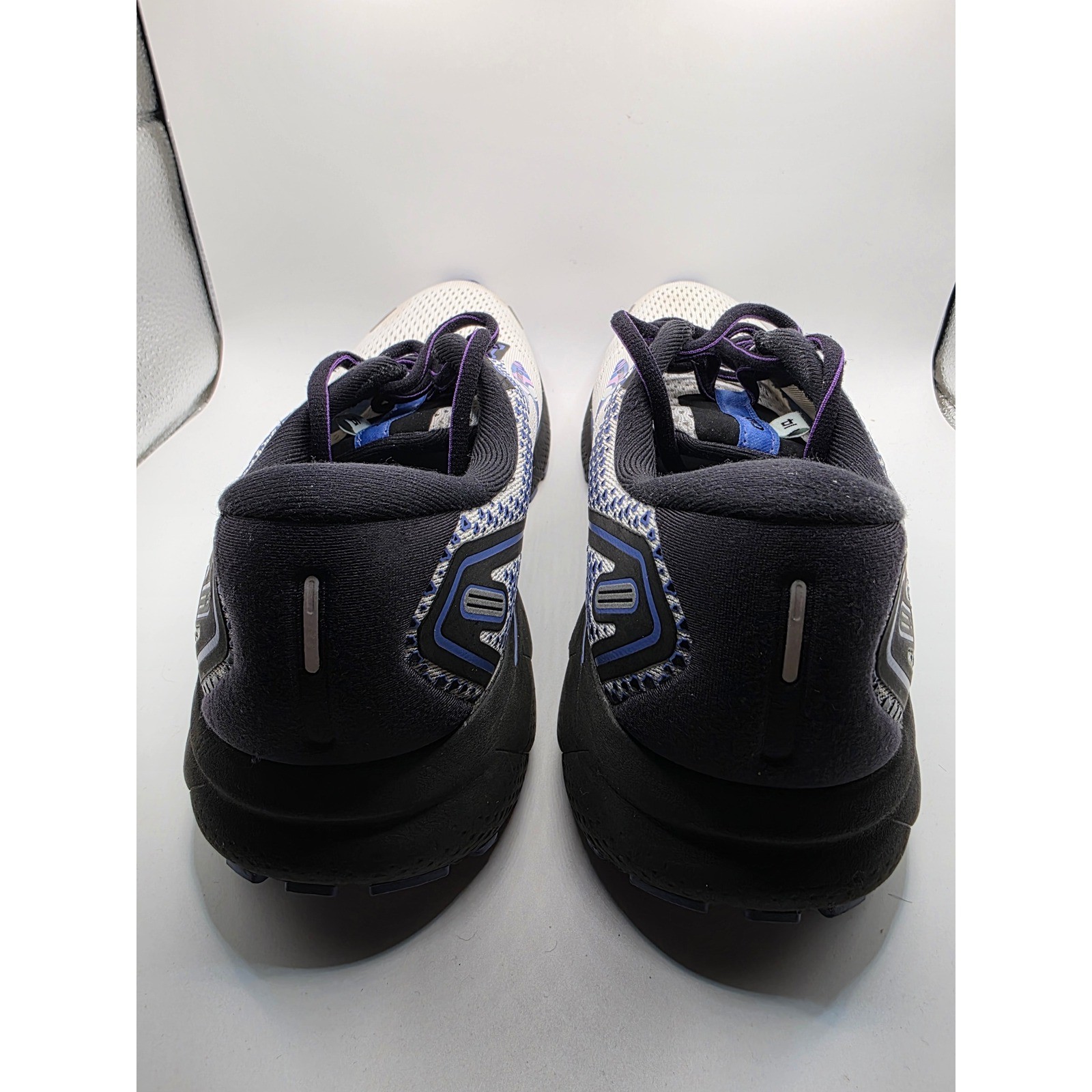 Brooks Ghost 14 WomensRunning Shoes White PurpleBlueMarbled 1103691D145 Size 9.5