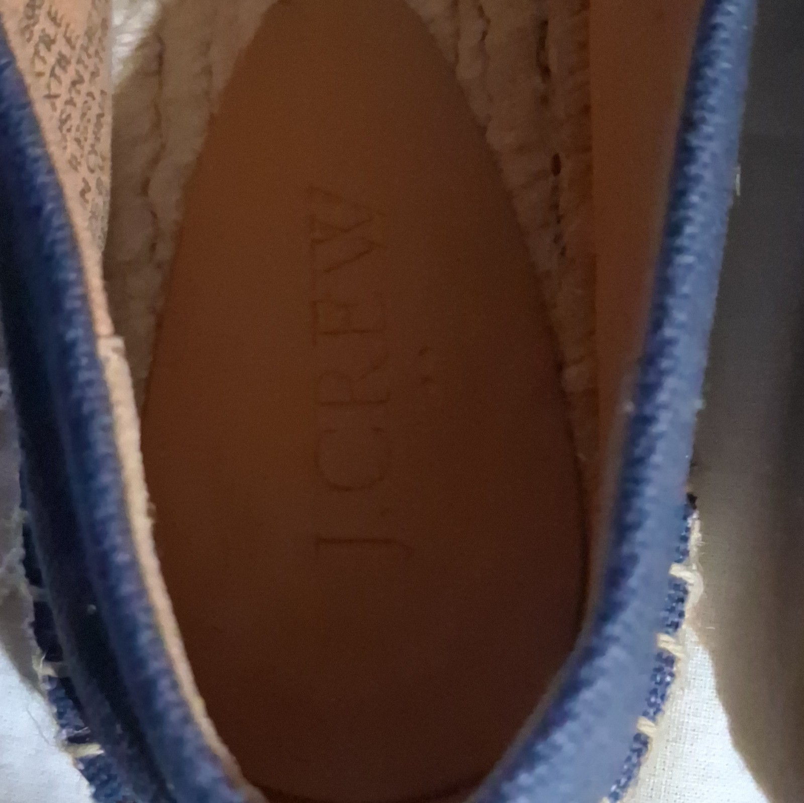 J. Crew Blue Pink Canvas Slip On Espadrilles Jute Sole Shoes Women’s Size 8.5
