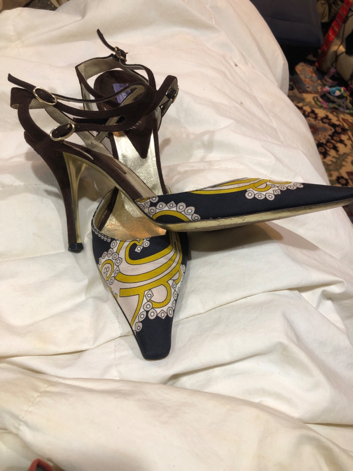 Groovy Emilio Pucci 38.5 Stylish Slingback Pumps!!