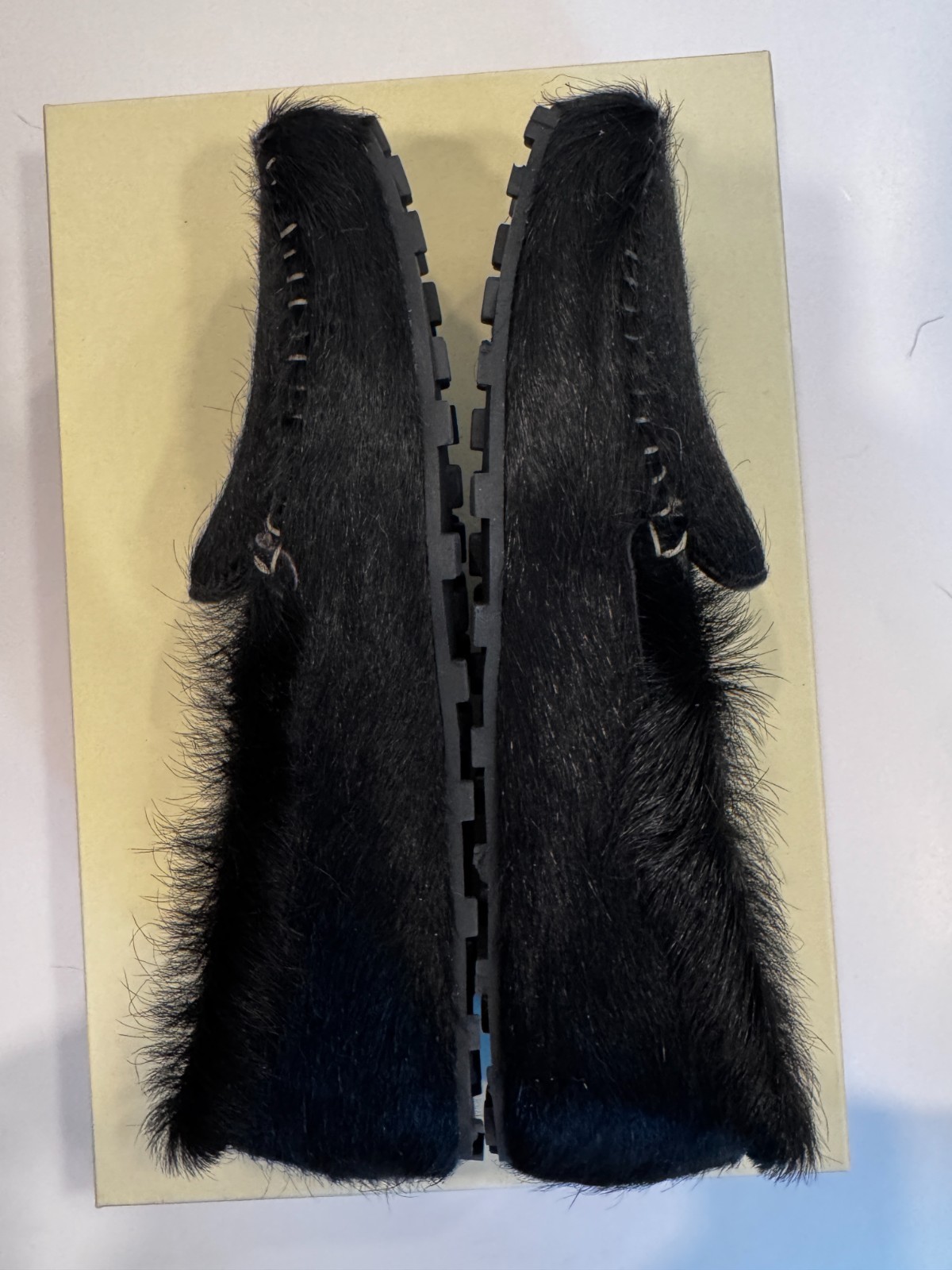 Marni Black Calf Hair Moc Loafers