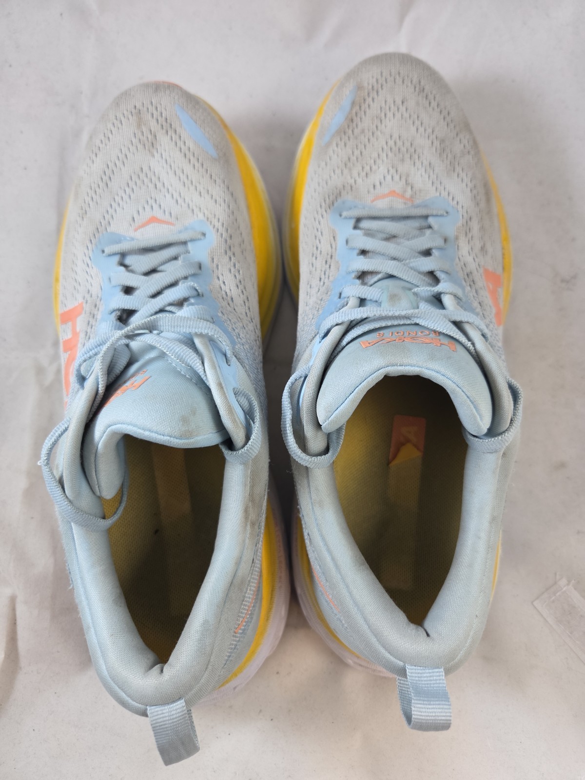 Hoka One One Bondi 8 Summer Song Blue Yellow Sneakers Women’s Size 10 B