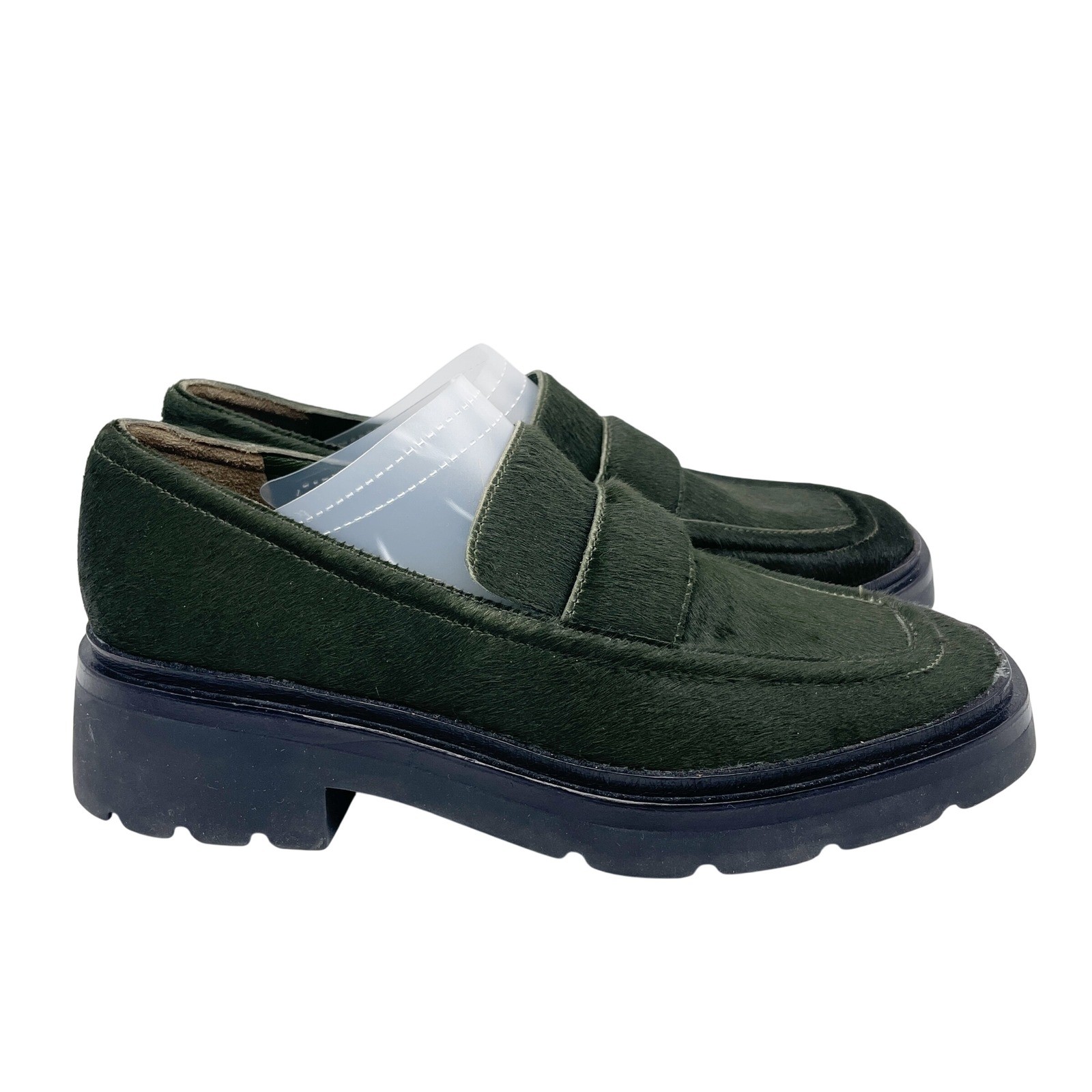 Vince Women’s Robin Genuine Calf Hair Lug Sole Loafer Olive Green US 6 / EUR 36