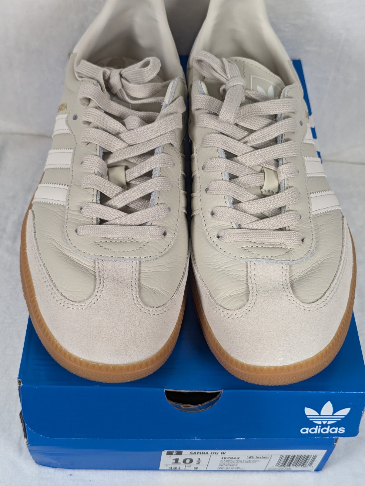 🔥 Sz 10.5 – Adidas Samba OG Beige Aluminum Gum Sole Sneakers IE7013 Women’s
