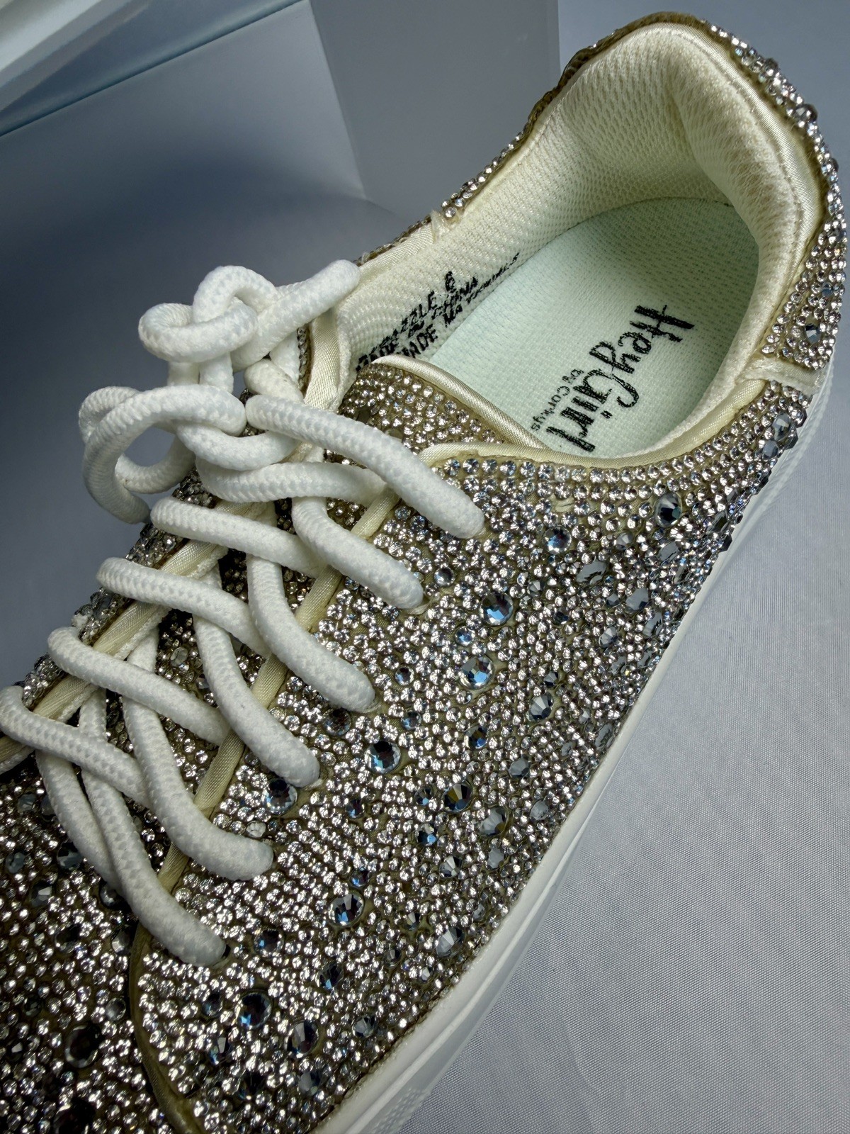 Hey Girl by Corkys Bedazzle Clear Rhinestone Lace-Up Shoe Size 8