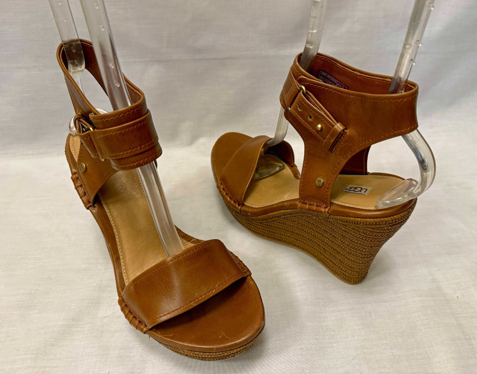 UGG Platform Leather Sandals Brown – Woven Wedge Ankle Strap Sandals