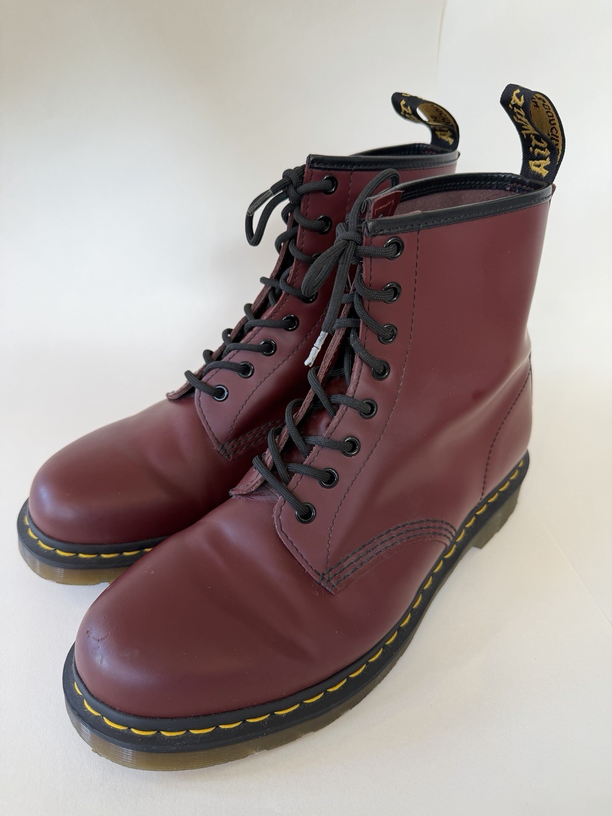 Dr. Martens 1460 Smooth Leather Lace-Up Boots Cherry Red Excellent Condition