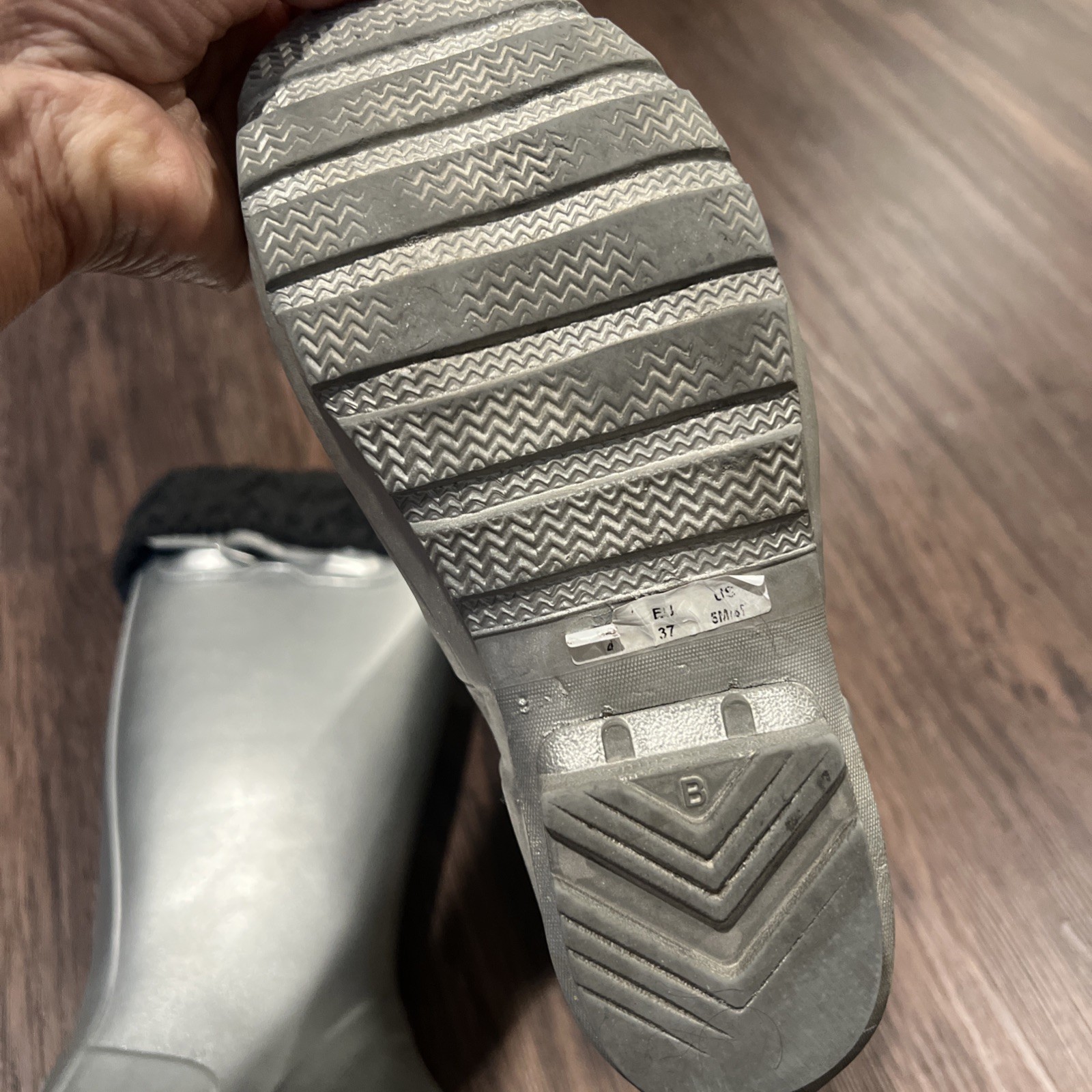 Hunter hohe Regenstiefel silber metallic Gummi Größe Size 5-6