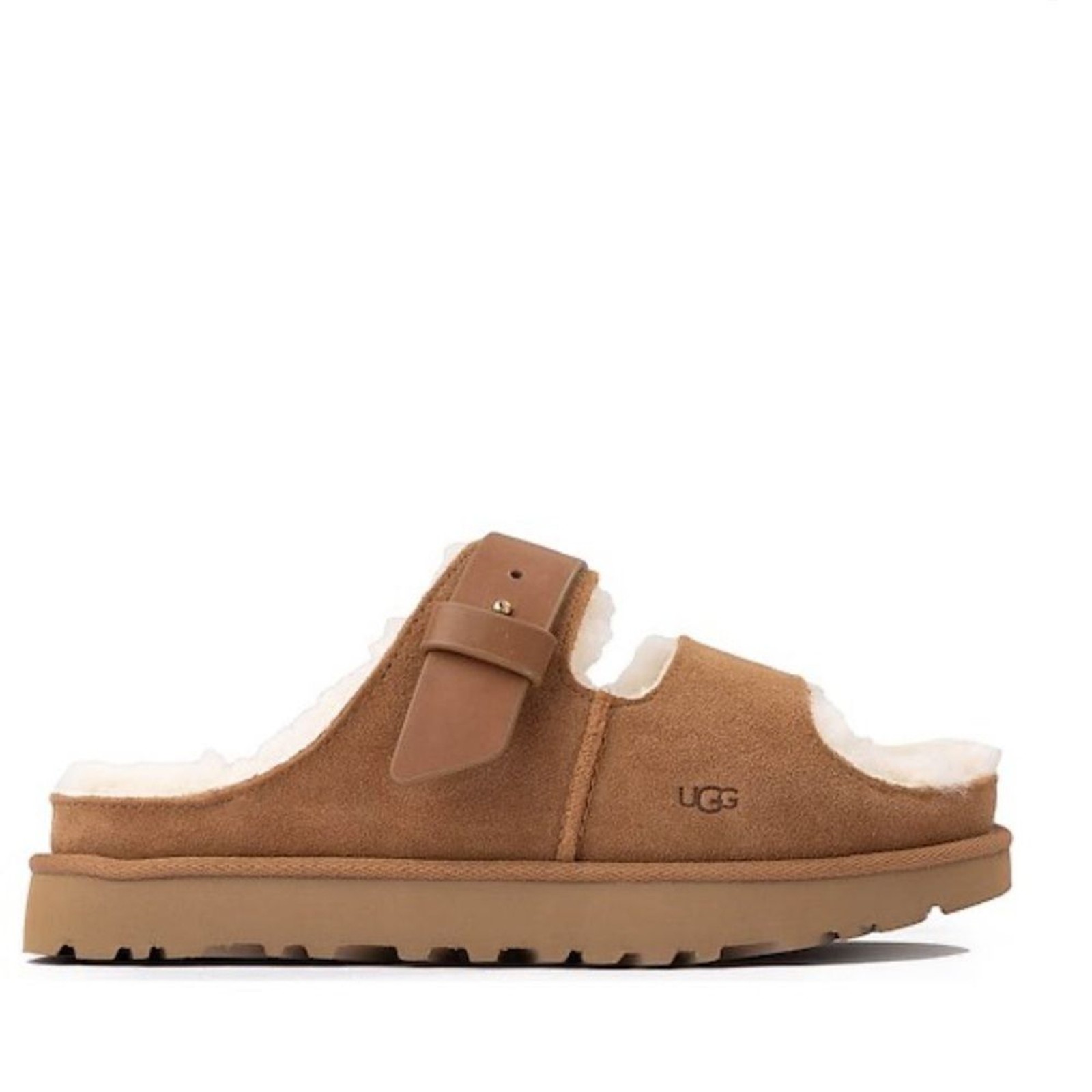 Womens UGG® Greenport Strap Slide Sandal – Chestnut