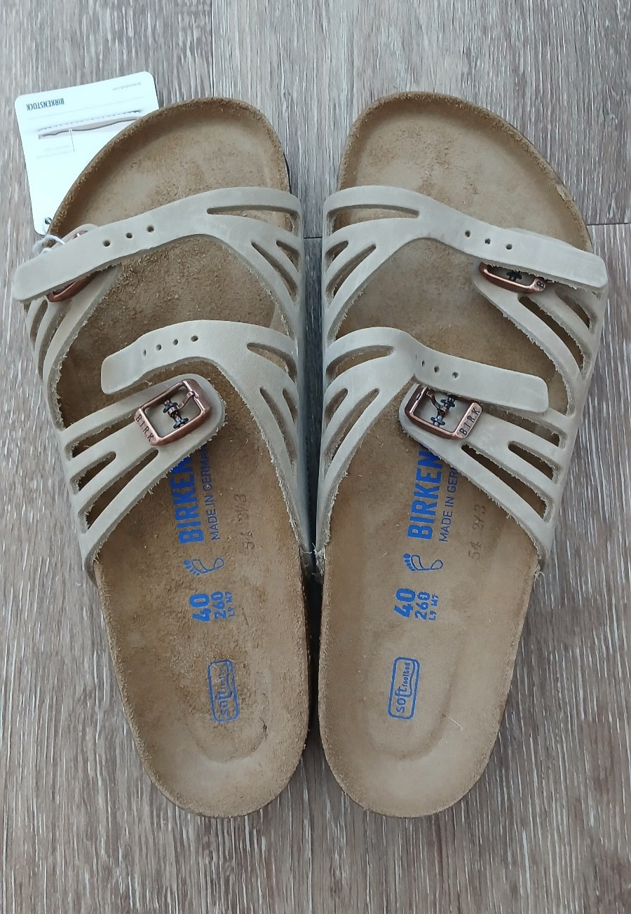 BIRKENSTOCK Sandals 40 US 26.5 Granada Nubuk Leather Tabacco Brown Soft Footbed