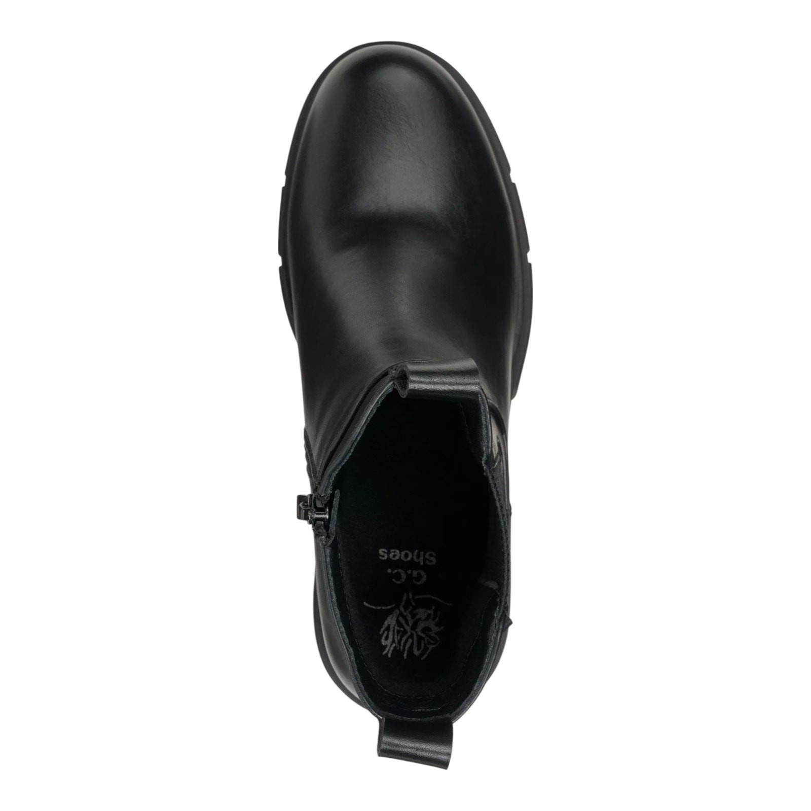 GC Shoes Women’s William Pull Tab Lug Sole Chelsea Booties Black Size 7