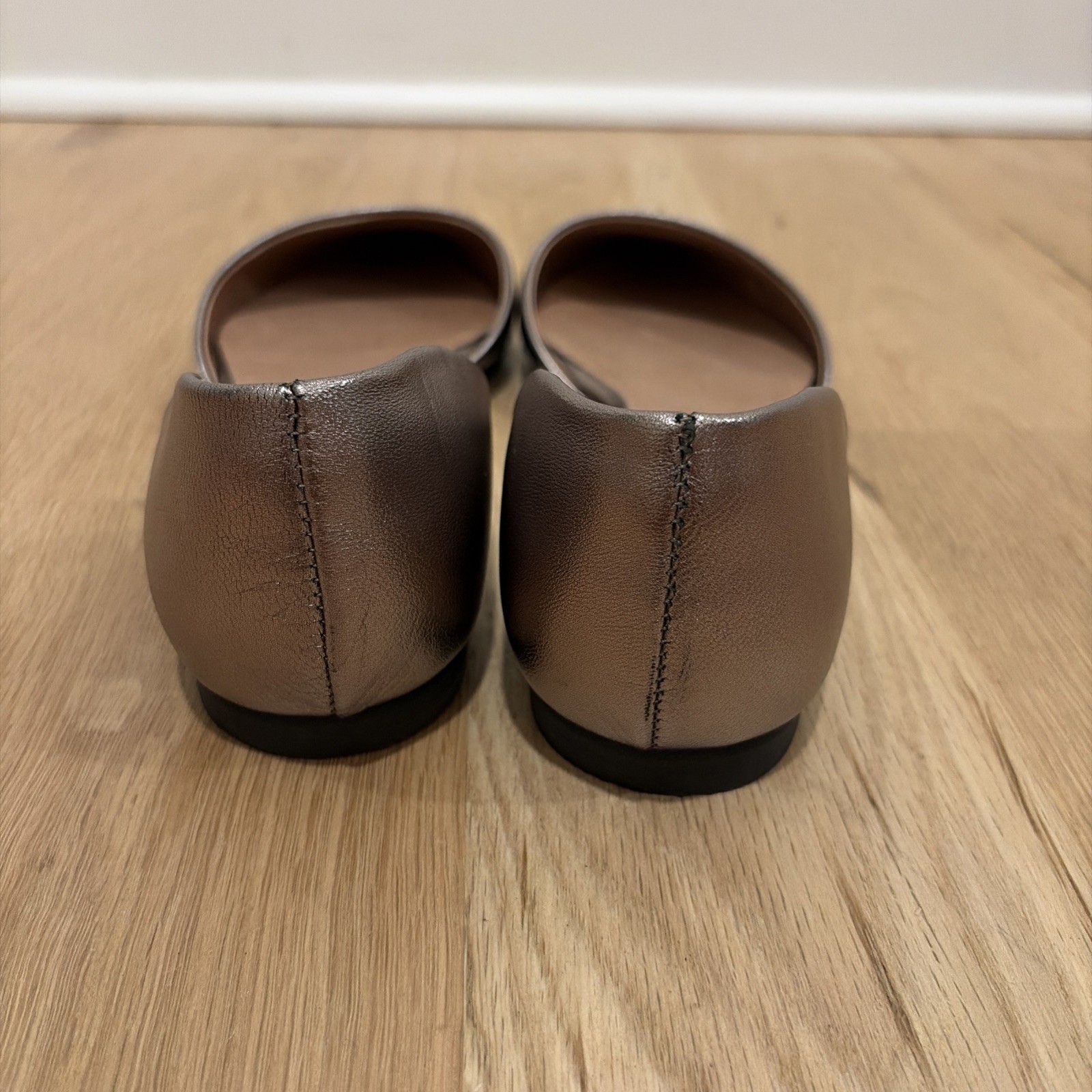 J Jill Ida D’Orsay Flats Loafers Shoes Womens 10 Gold Metallic Leather Slip On