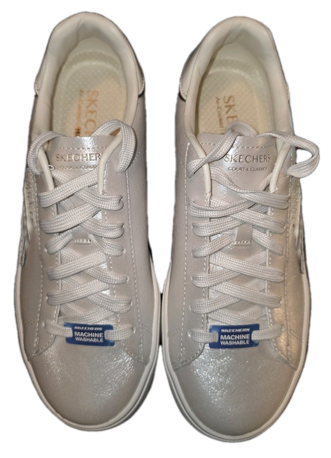 Skechers Eden Lx-Slight Shimmer Court Sneaker Women’s-Off White-See Description