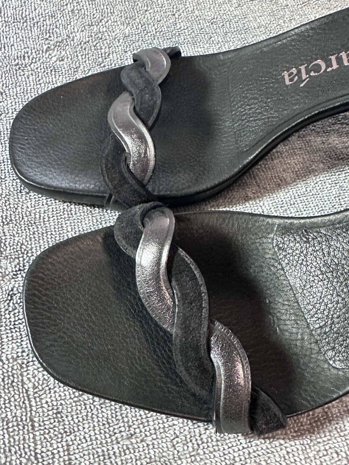 NWB Pedro Garcia Ceres Black Suede/Leather Ankle Strap Sandals Size 38 MSRP $495