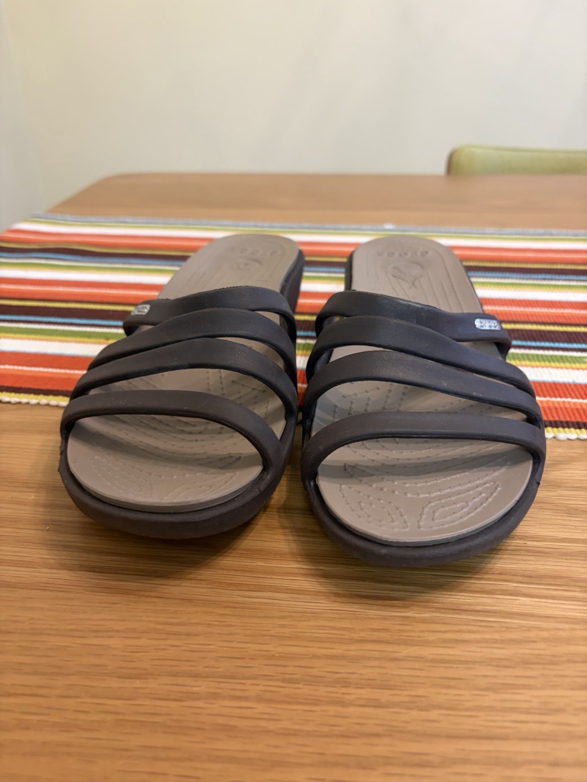 Crocs Rhonda Wedge Slide On Sandals Charcoal Women’s Size 8