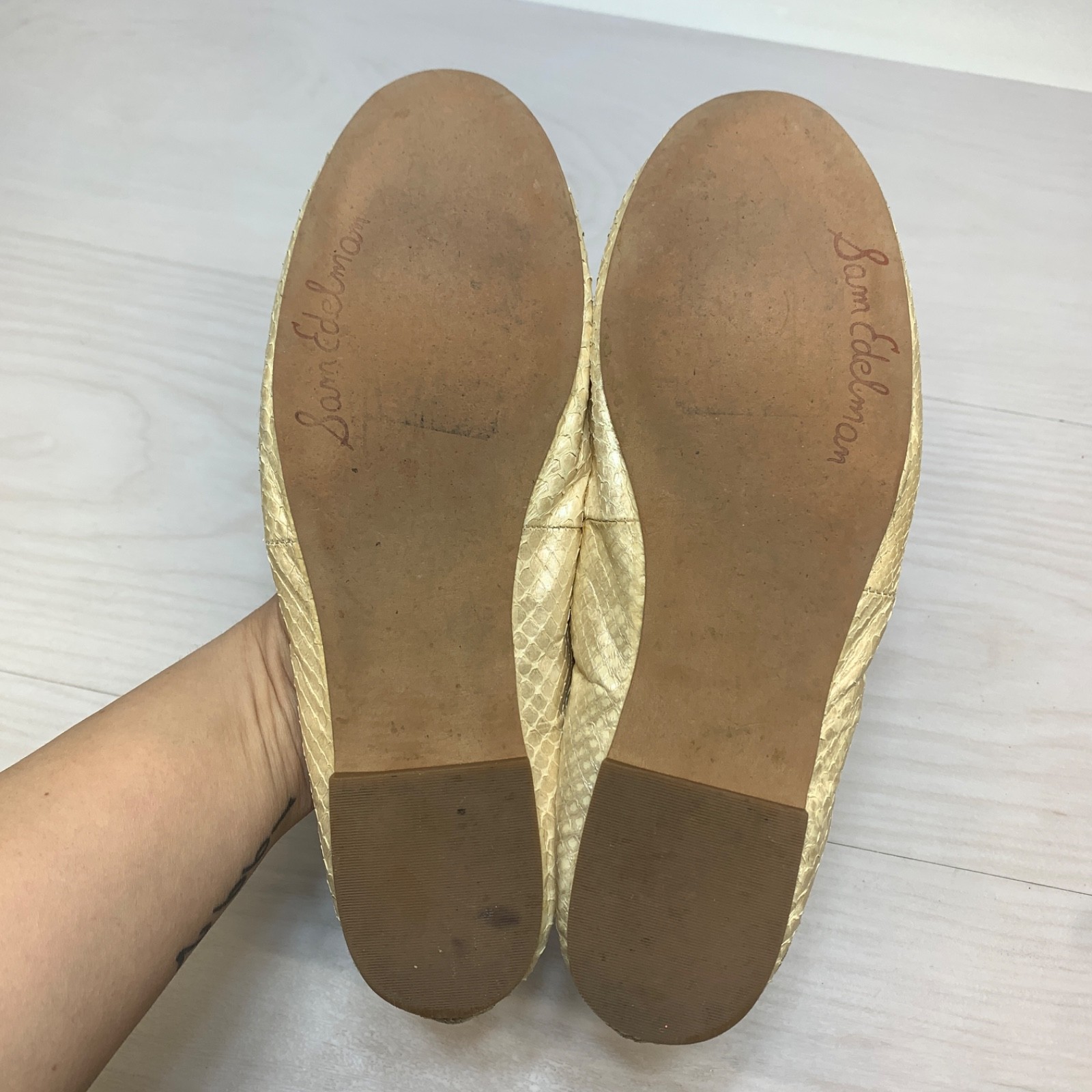 Sam Edelman Felicia Snake Embossed Comfy Ballet Flats Womens Size 8M