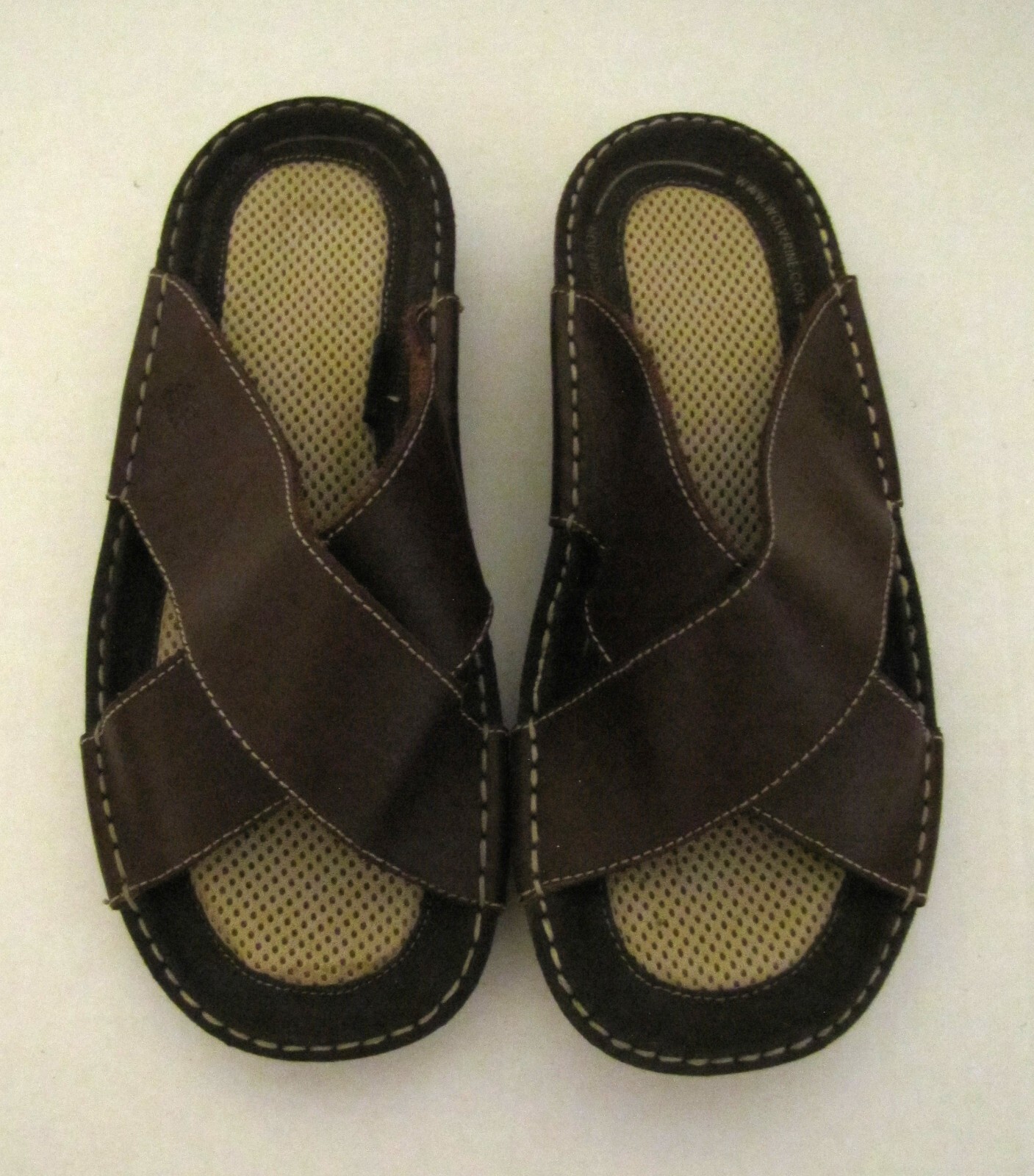 NEW Womens Wolverine Cross-Channeled Circulation Slip-On Sandal. Size 6.5M Brown
