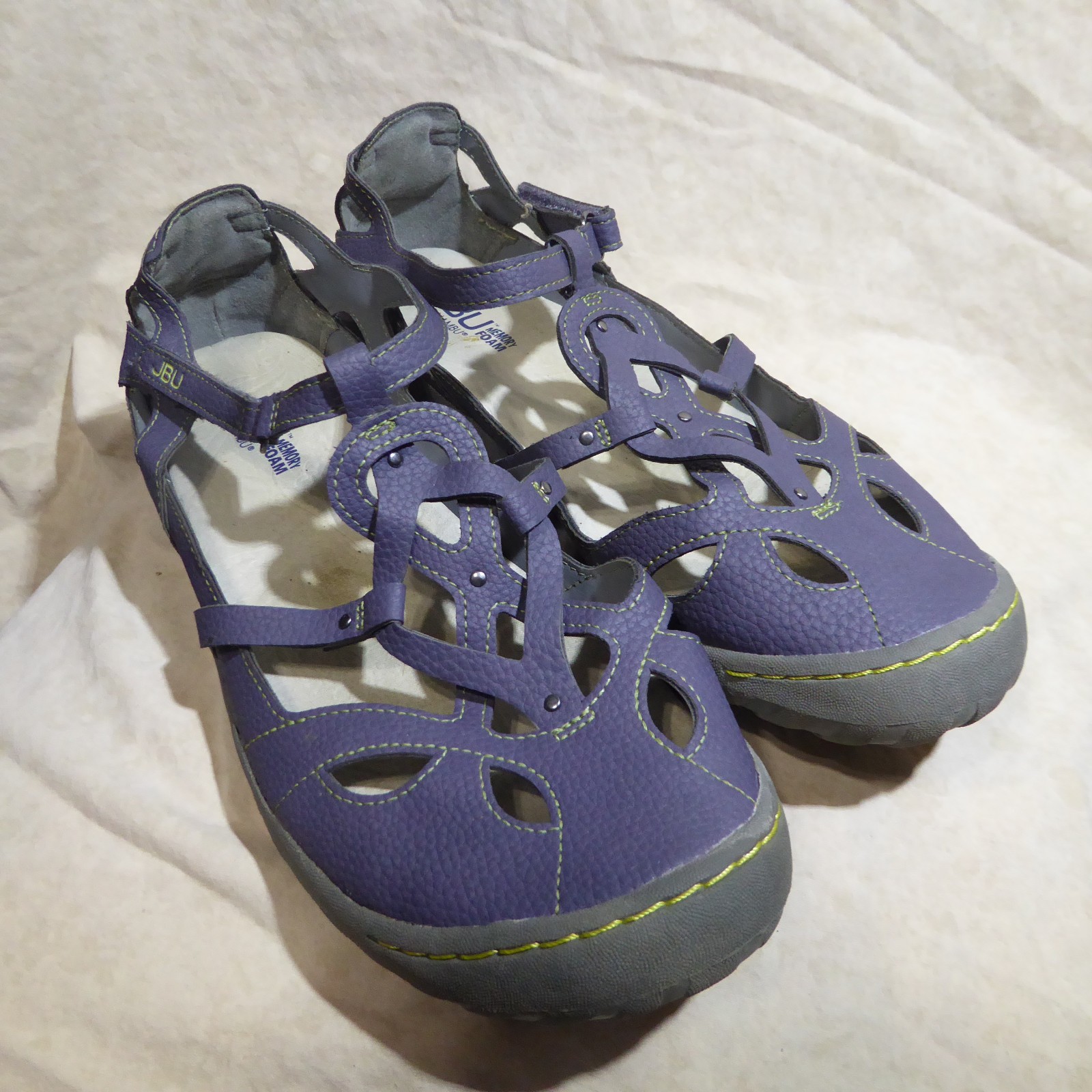 🩰 JBU Strappy Sport Sandals sz 10 M Blue Gray Leatherette; Stitched Details