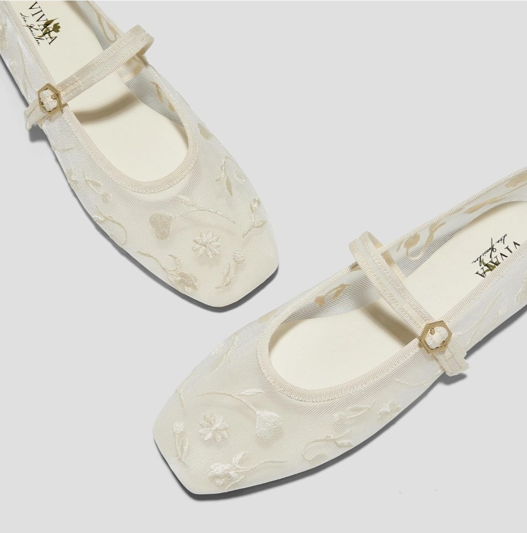Vivaia Women’s Margot Mary Jane Square Toe Ballet Flats, Size US 7.5