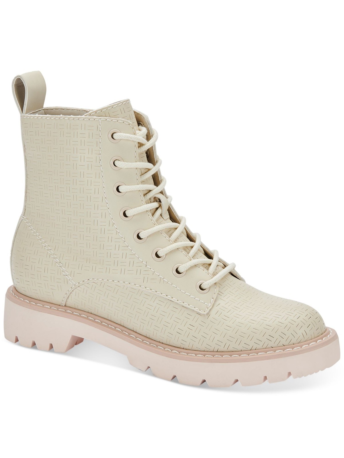 DOLCE VITA Womens Ivory 1″ Platform Front Heel Pull-Tab Piker Combat Boots 10