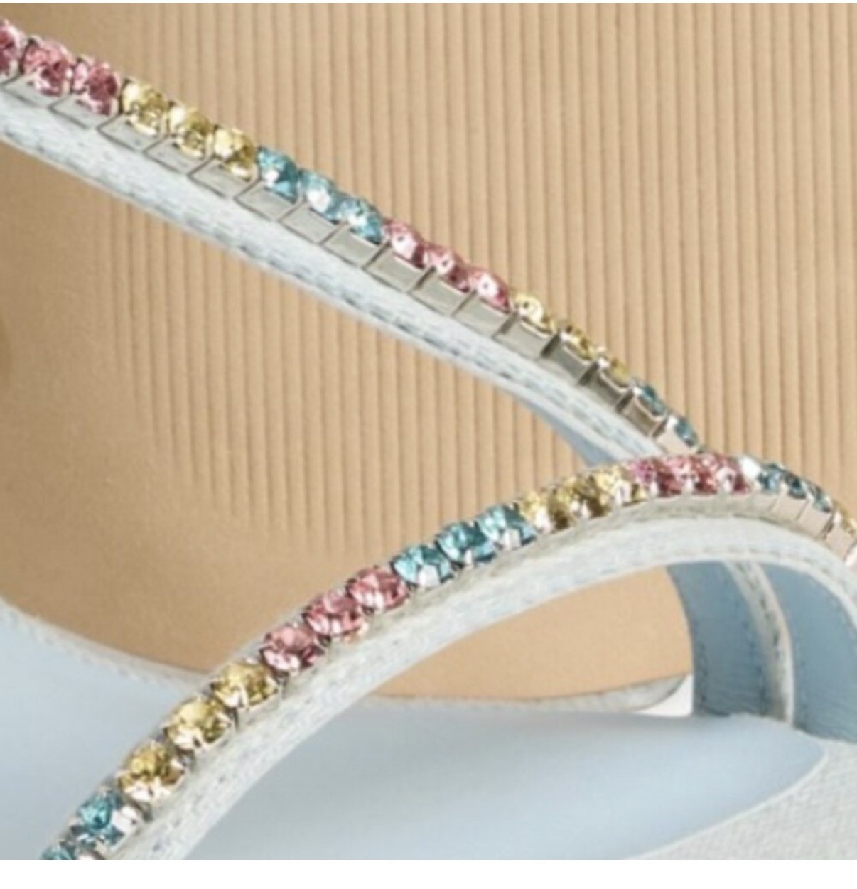 $575 Stuart Weitzman Women’s Blue Soiree Crystal 85 Block Sandal Shoes Size 9