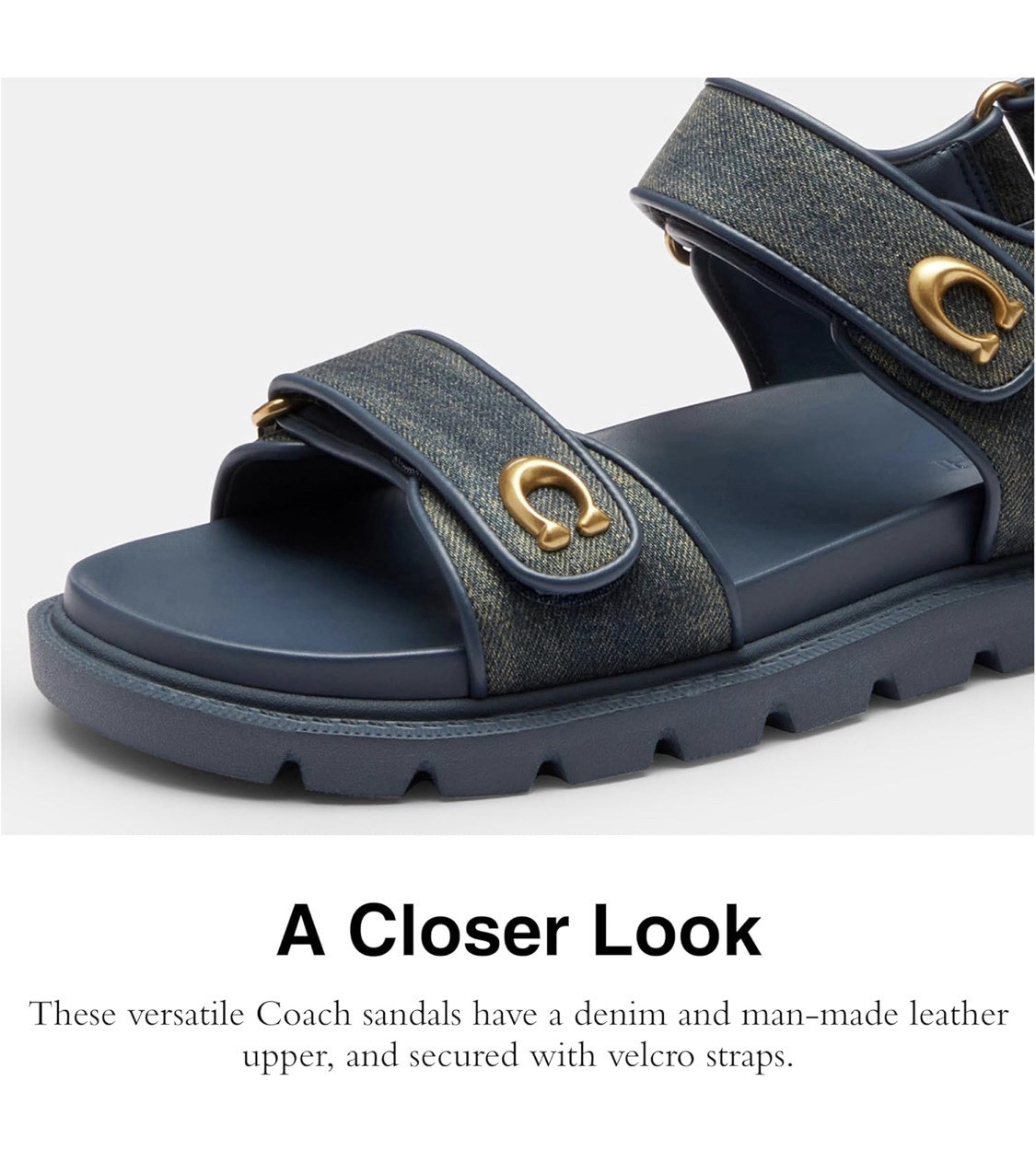 !! NEW !! COACH Women’s Brynn Sandals / Sneakers Dark Indigo Loved Denim SZ 8.5