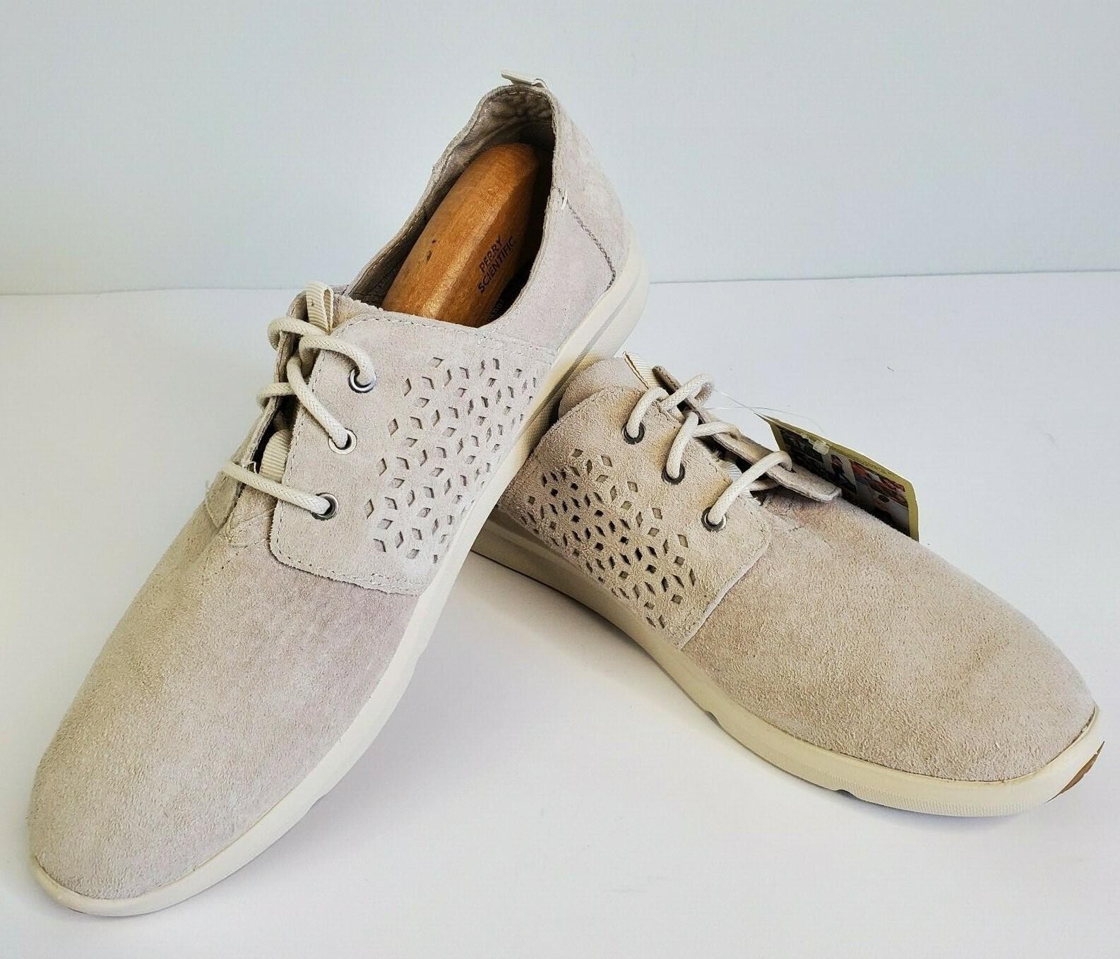 TOMS Size 11 Womens Del Rey Suede Mosaic Perforation Lace Up Sneakers Shoes NEW