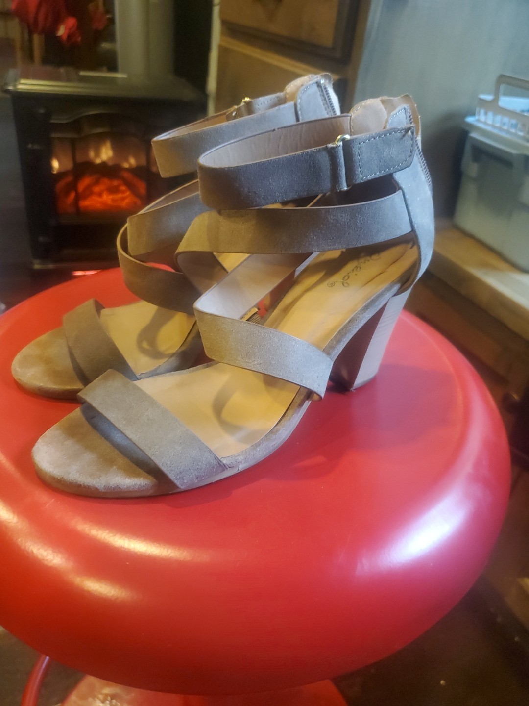 2 pair of womens shoes one Sandal one ankle boot