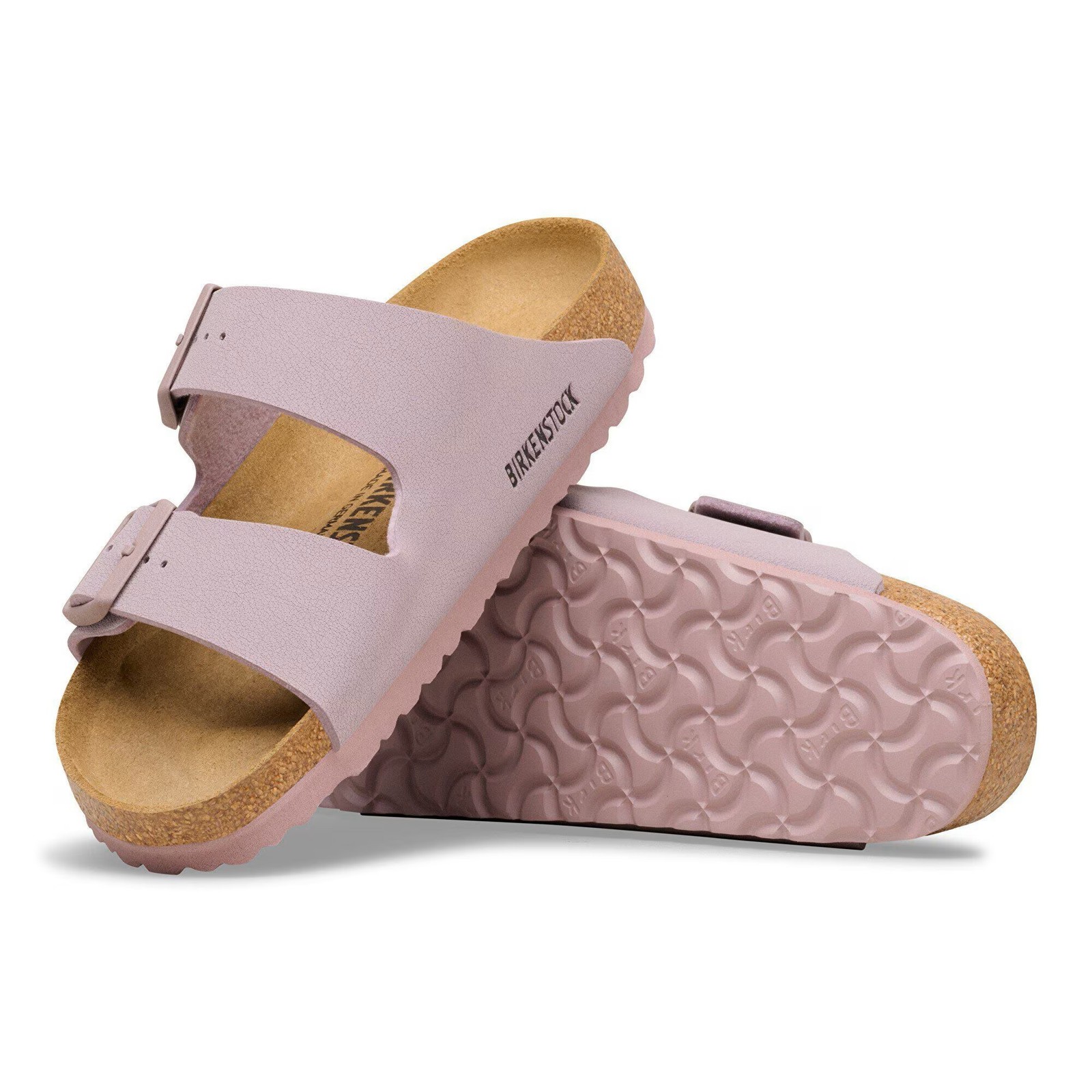 BIRKENSTOCK ARIZONA FADED PURPLE MEDIUM/NARROW WIDTH WOMEN’S SLIDE SANDALS
