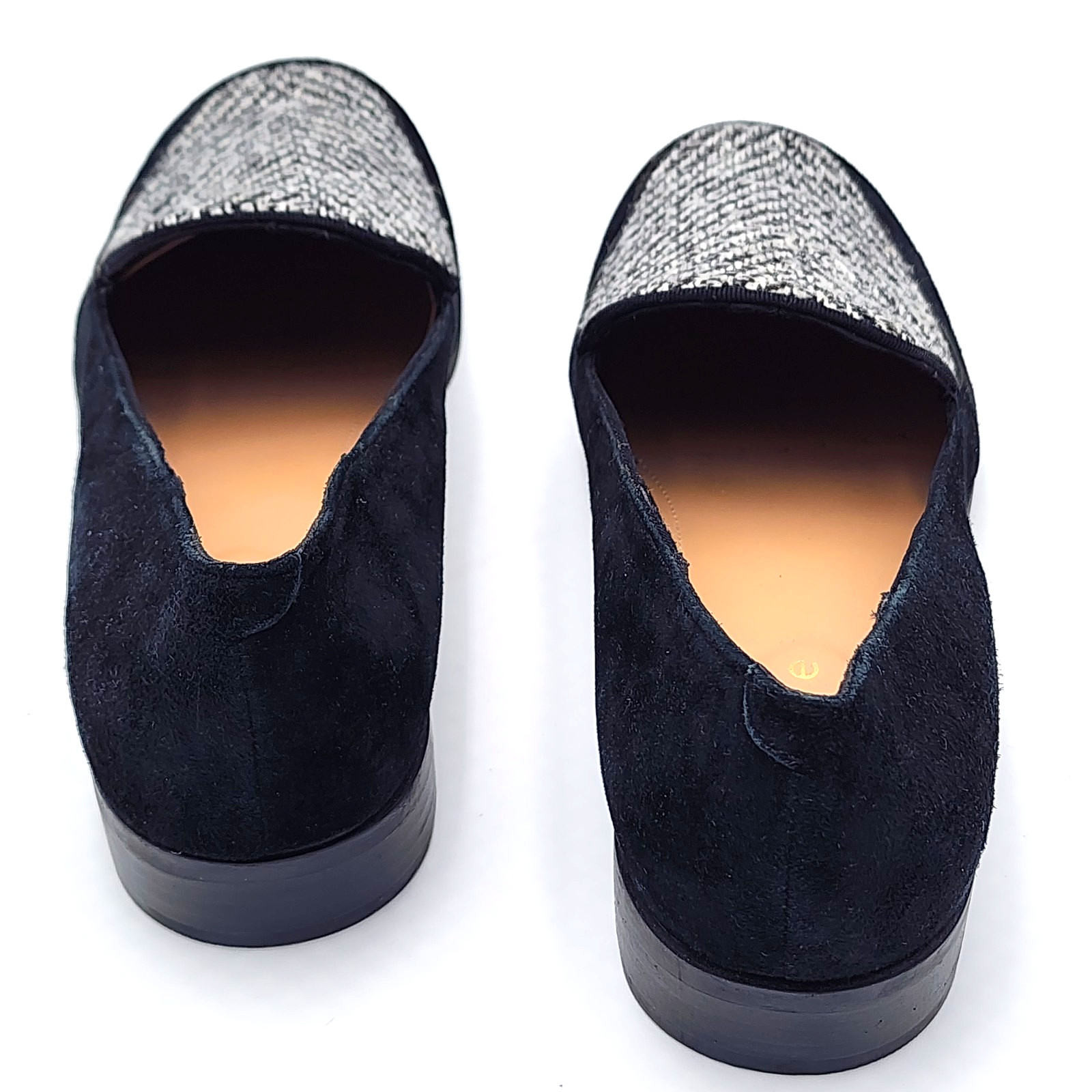 Evolve Easy Spirit Pip8 Women Size 8M Black Suede Loafer Marbled Grosgrain Top